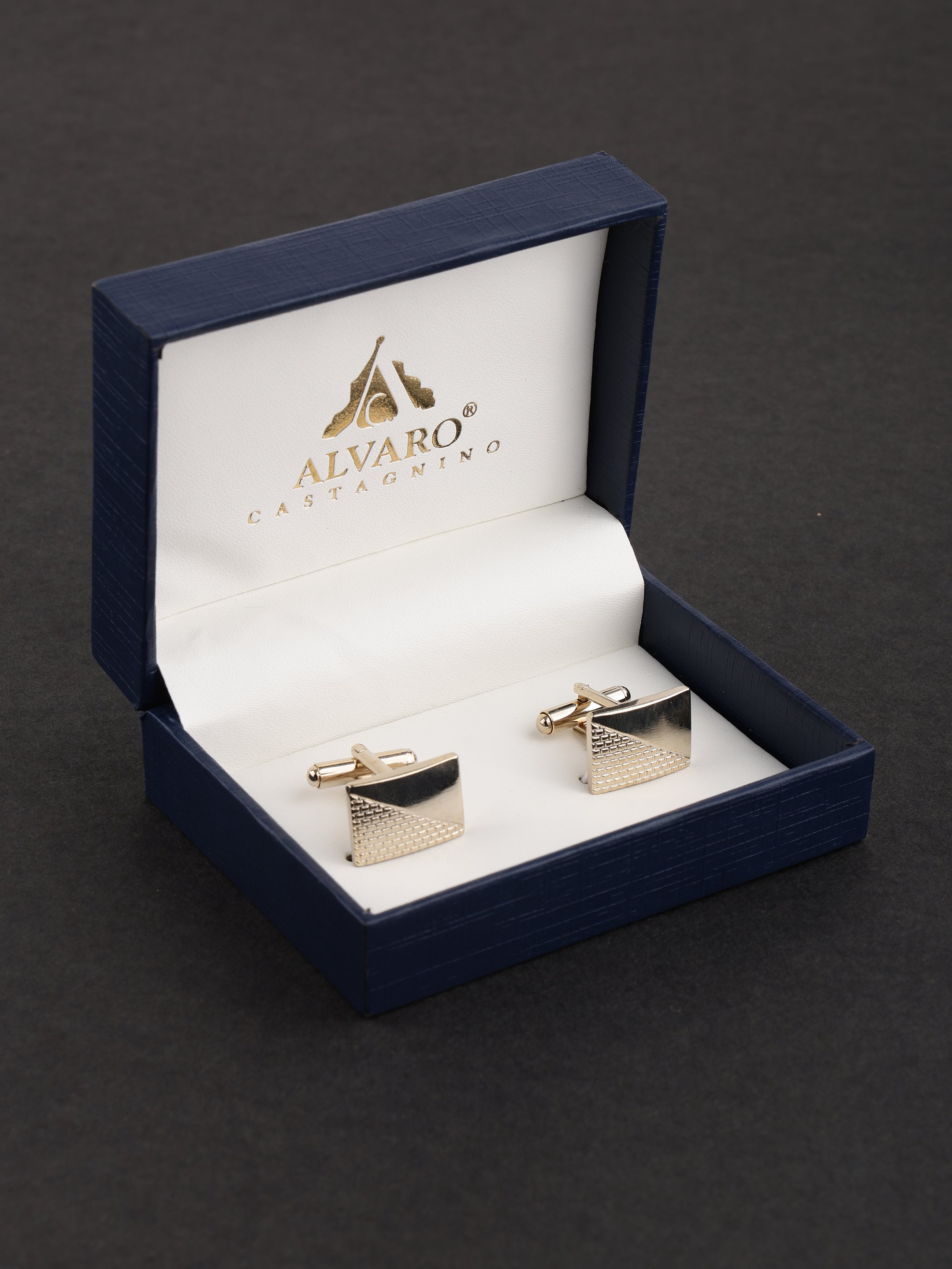 Gold Triangle Textured Cufflink