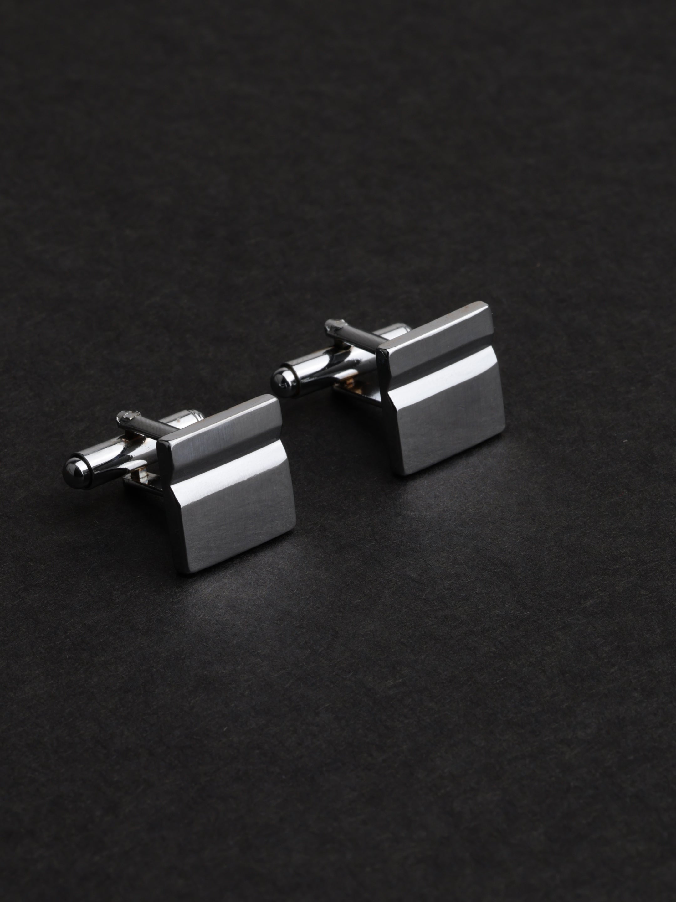 Silver Bar Textured Cufflink