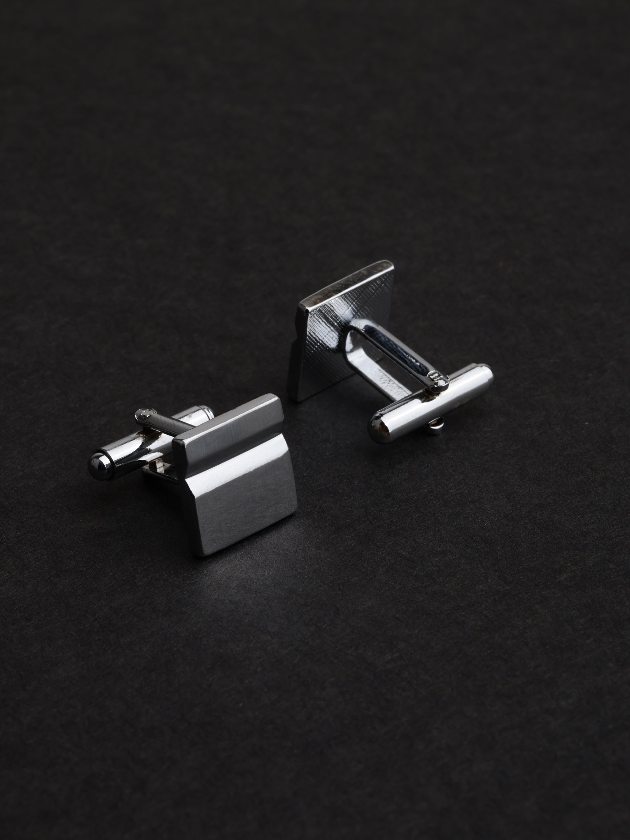 Silver Bar Textured Cufflink