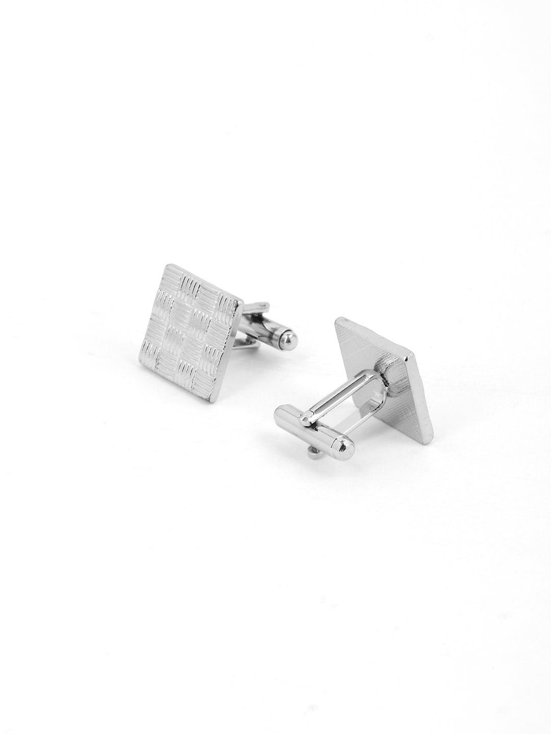 Textured Silver Designer Cufflink