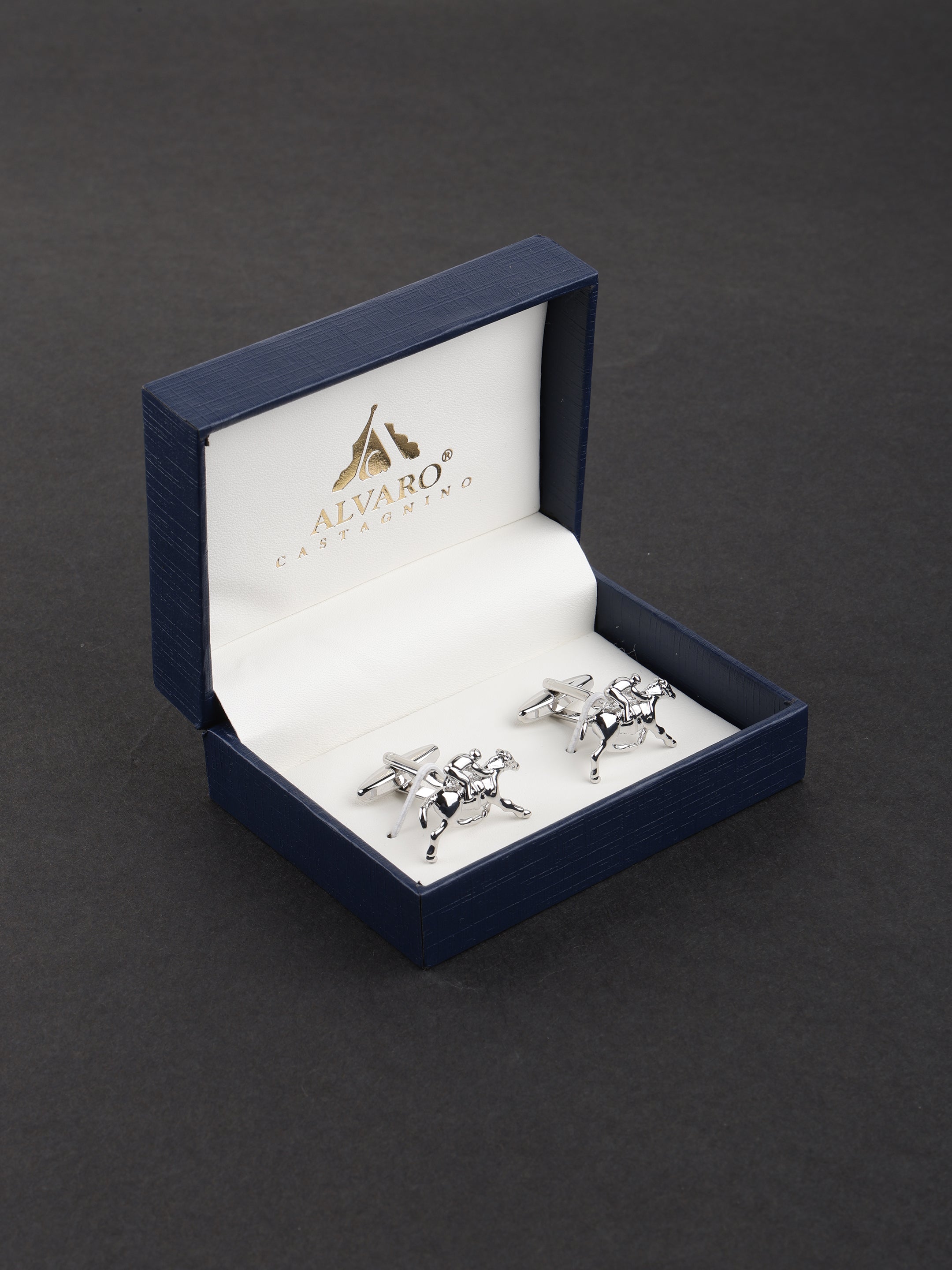 Silver Equestrian Horse & Jockey Cufflinks