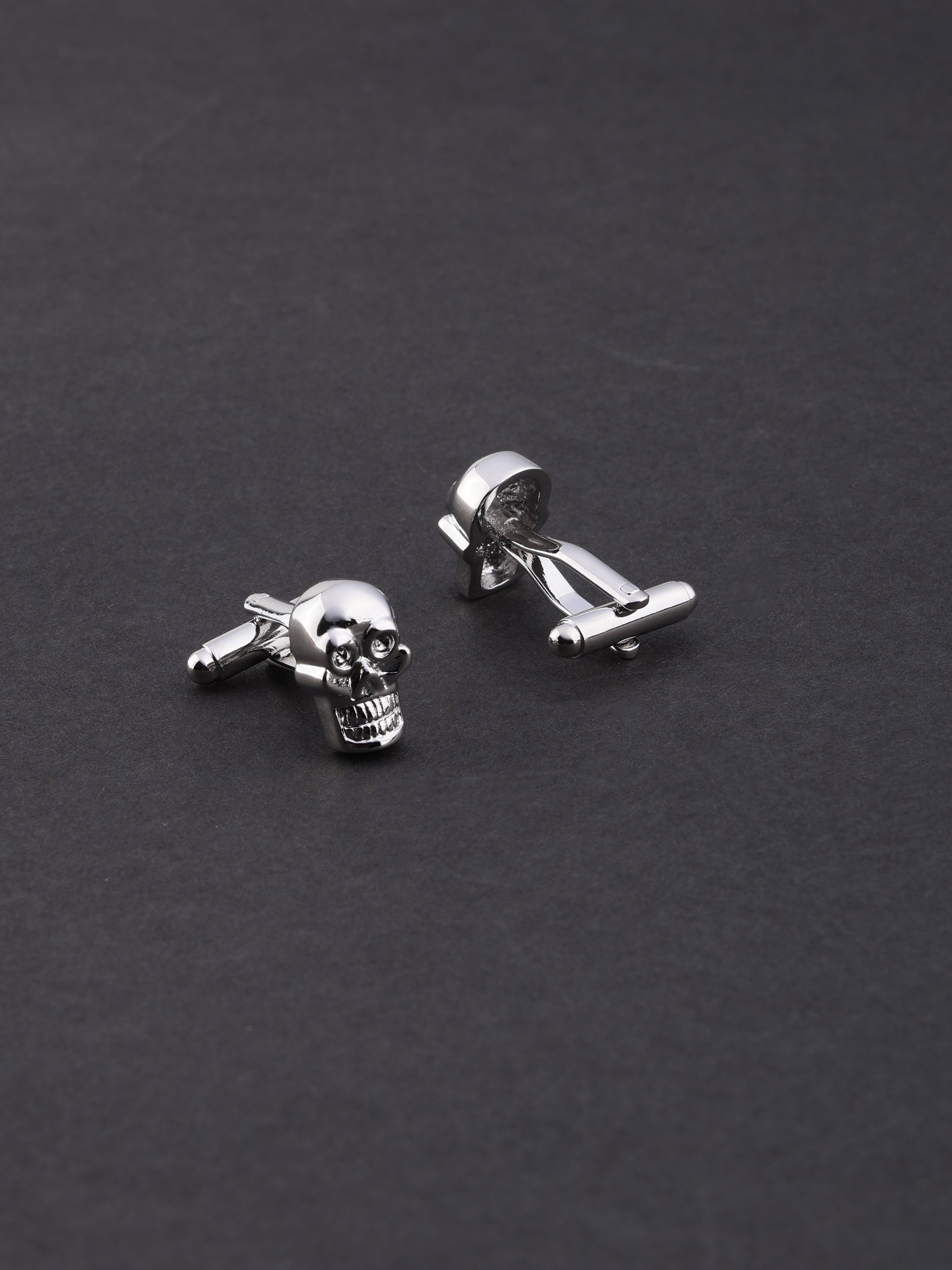 Silver Gothic Skull Cufflinks