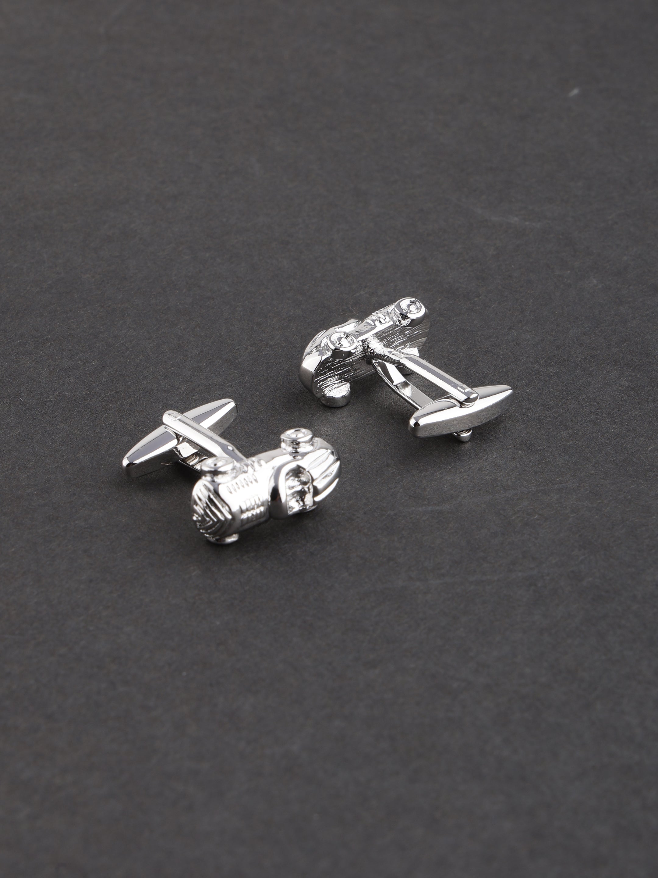 Silver Retro Microphone Cufflinks