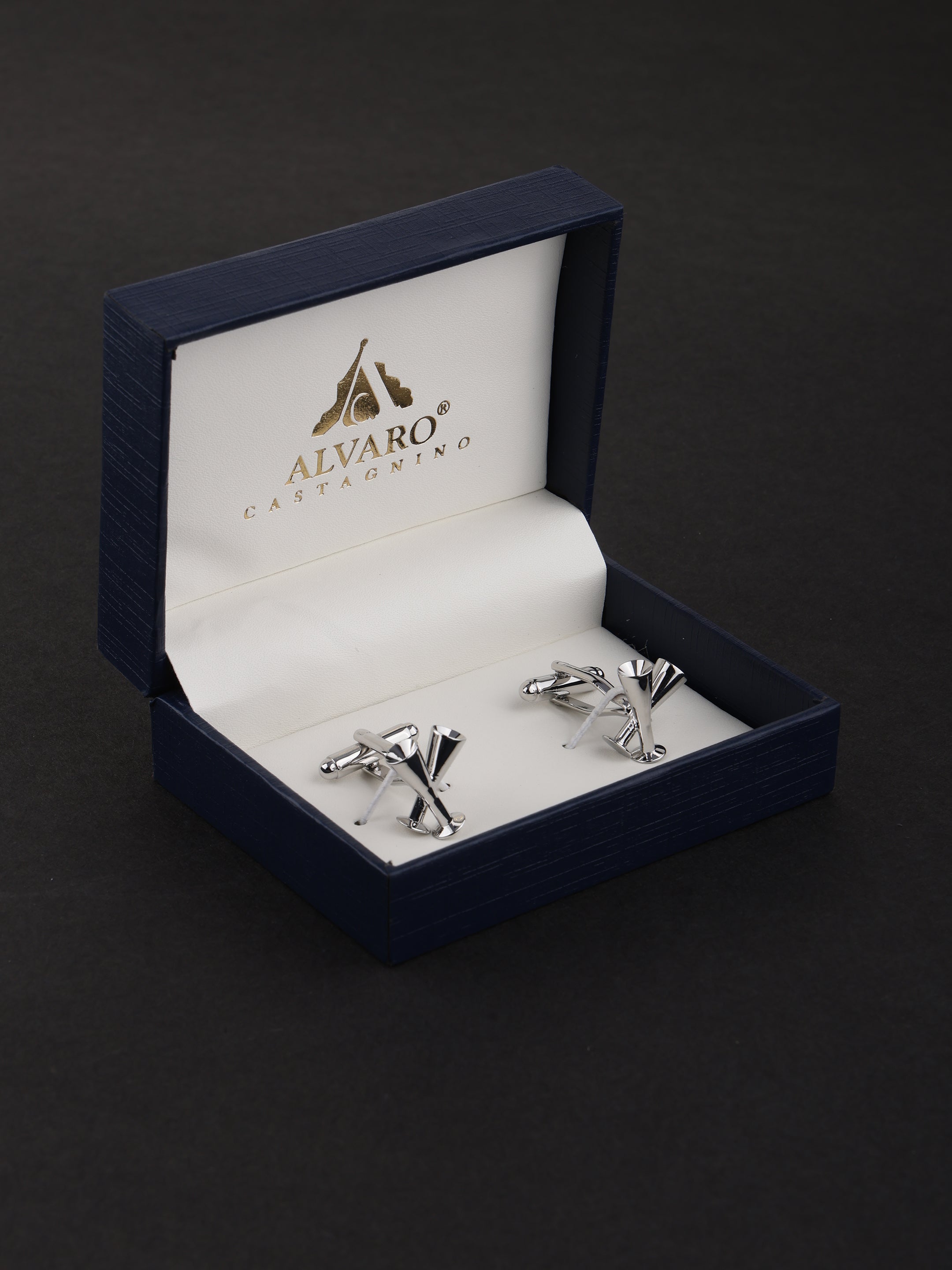 Silver Martini Glass Cocktail Cufflinks
