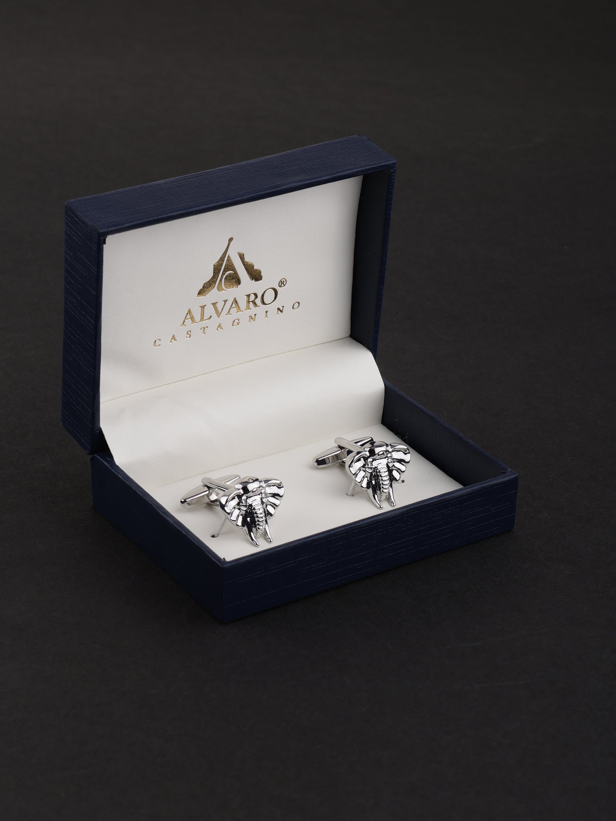 Majestic Elephant Silver Cufflinks