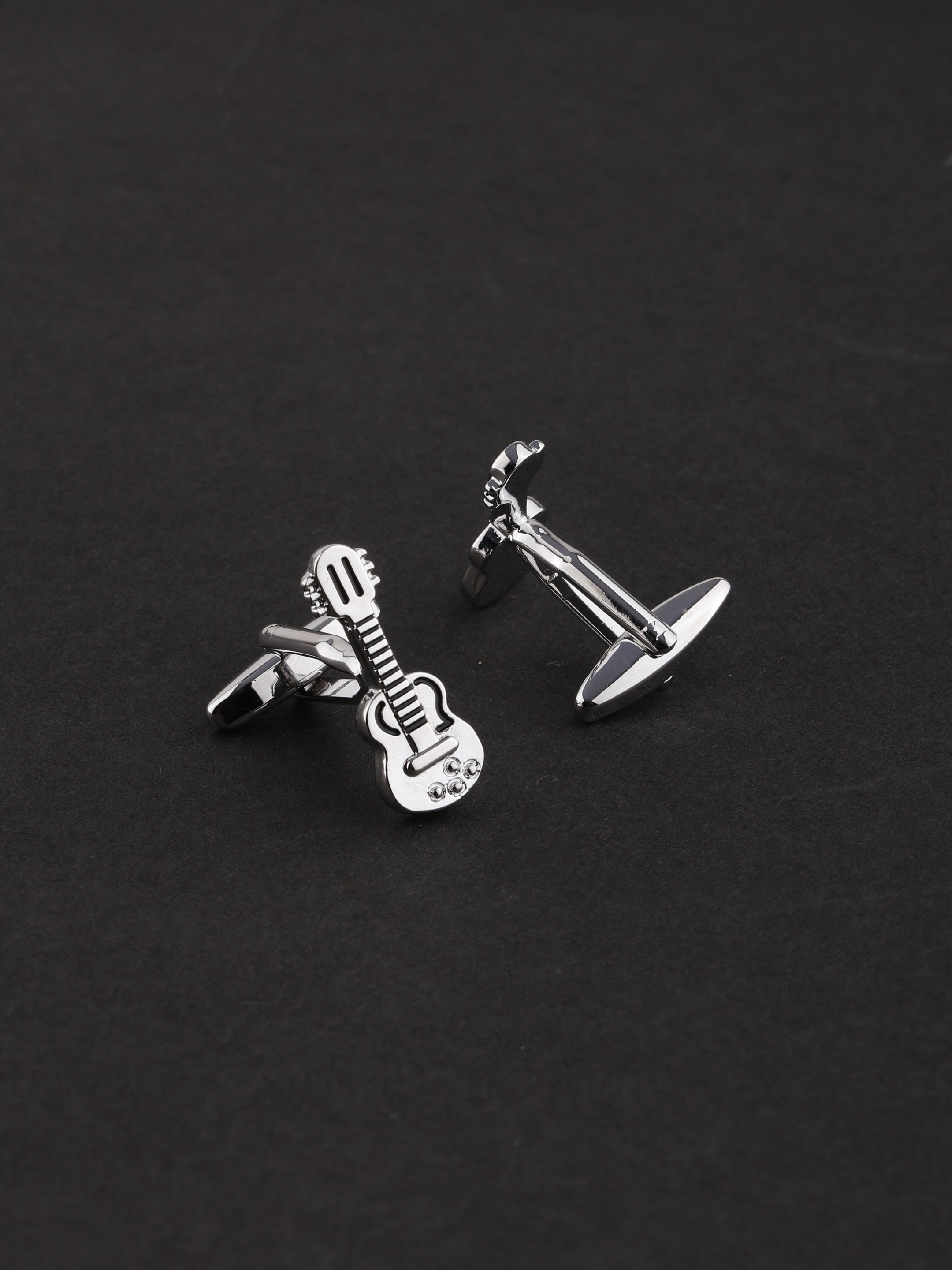 Electric Guitar Silver Cufflinks