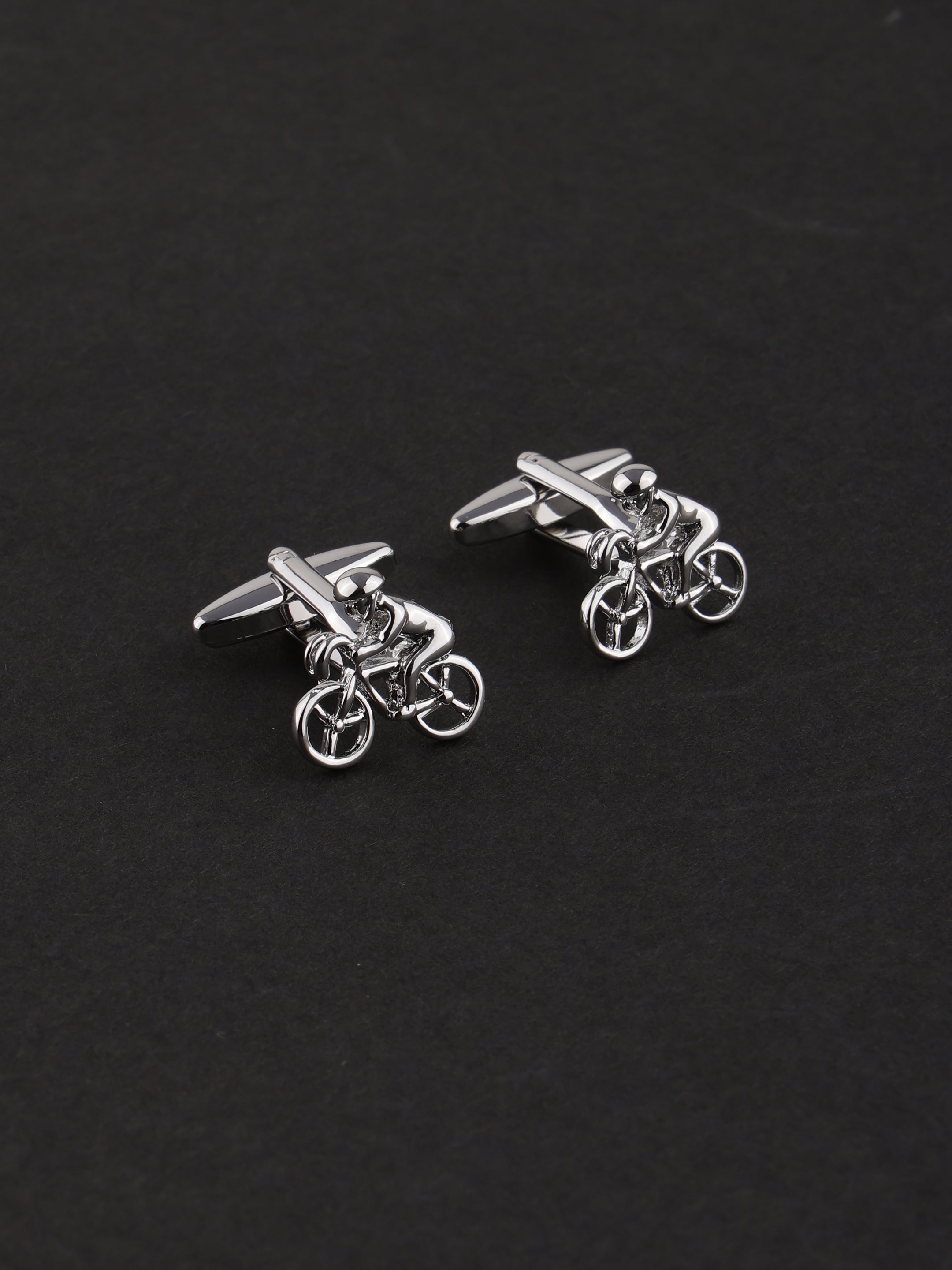 Cyclist Silver Cufflinks