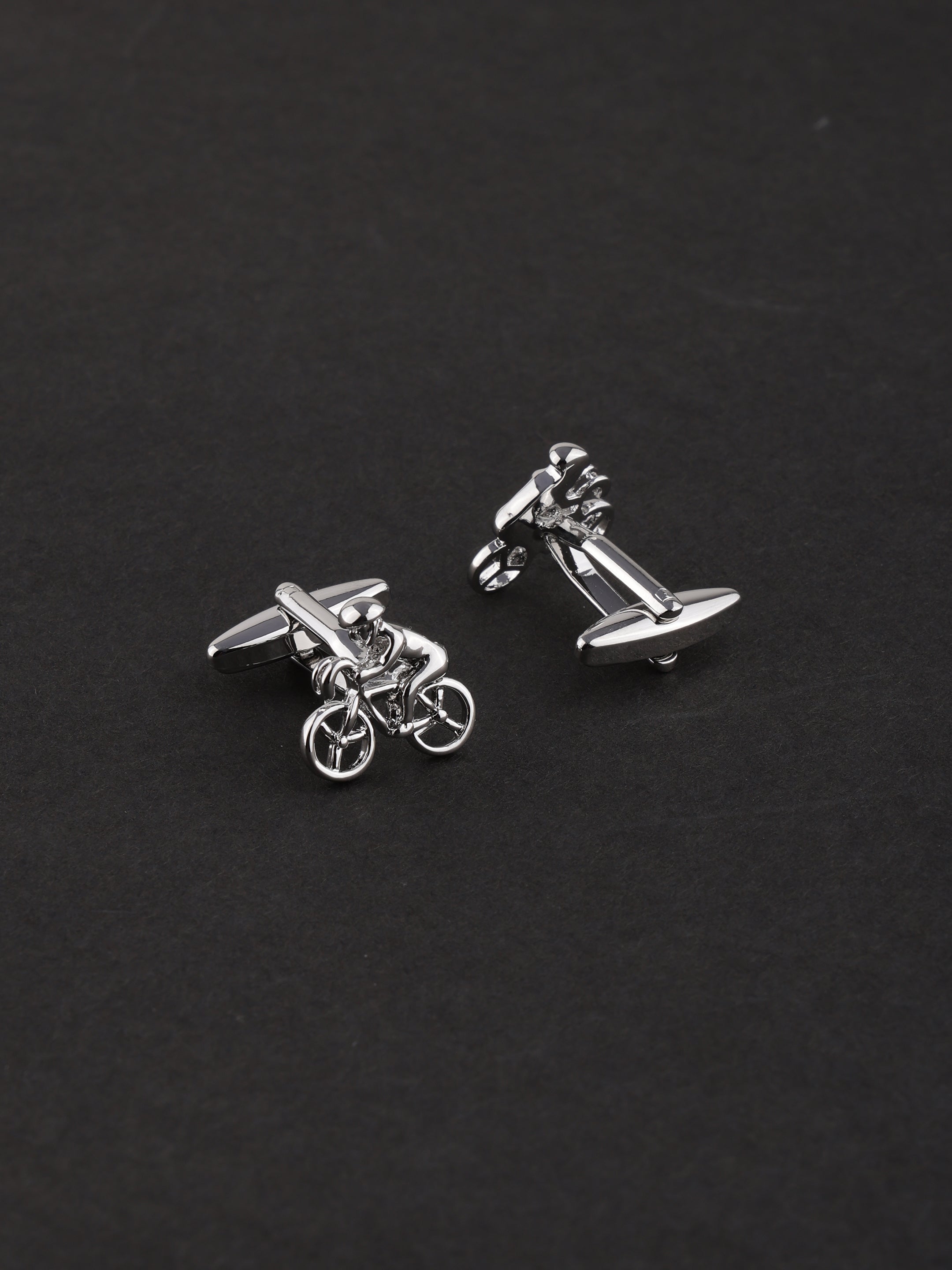 Cyclist Silver Cufflinks