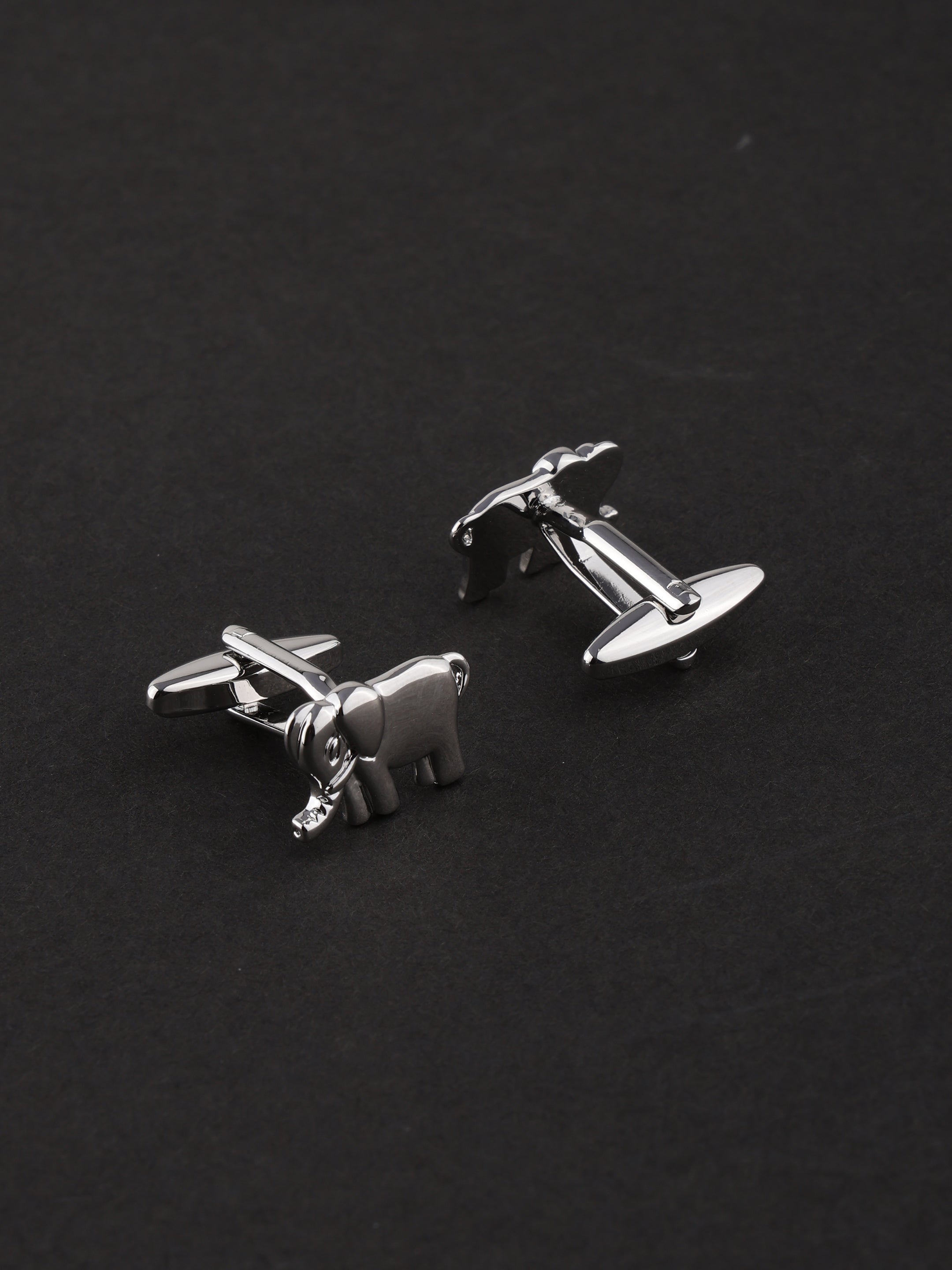 Walking Elephant Silver Cufflinks