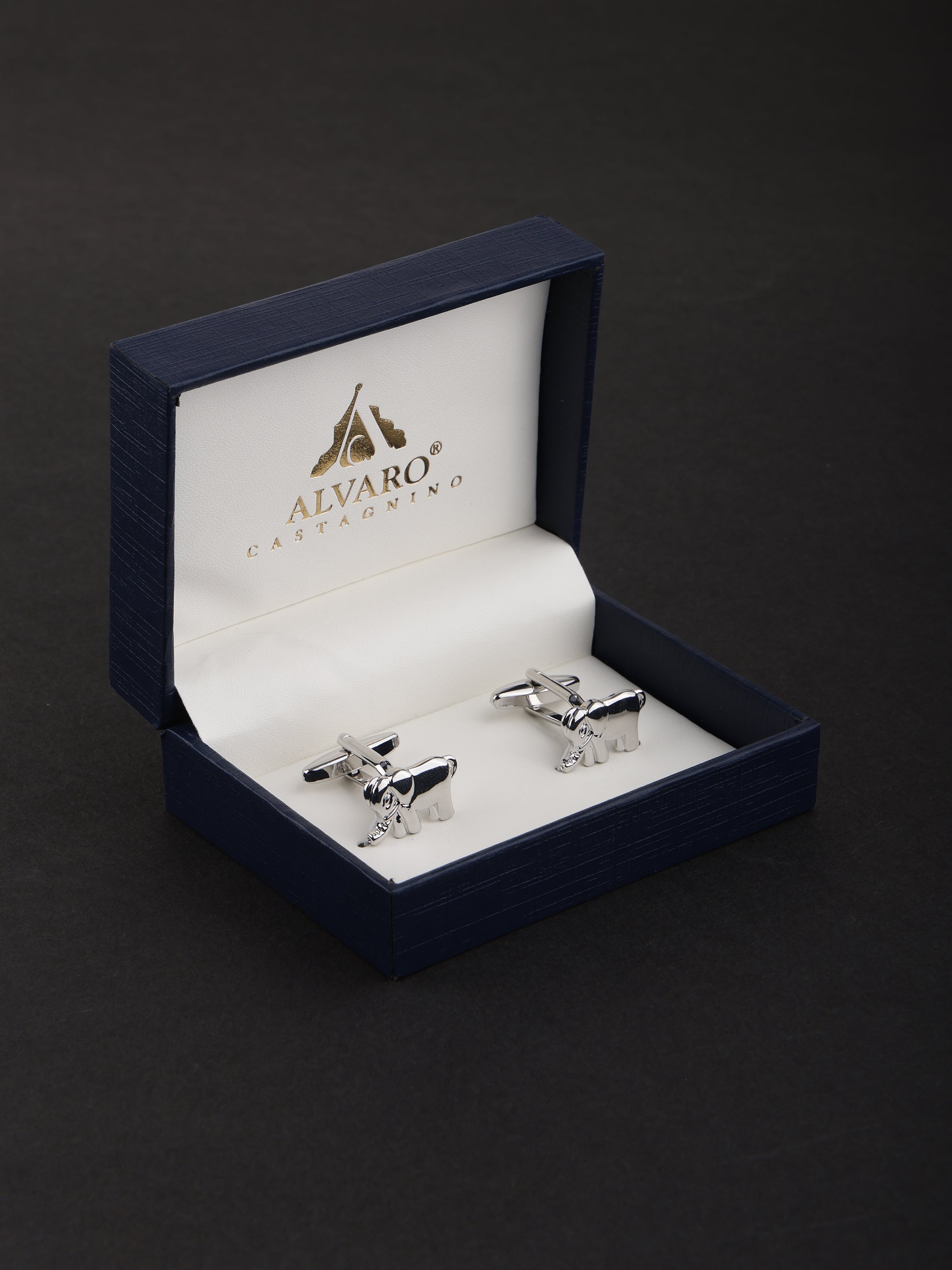 Walking Elephant Silver Cufflinks