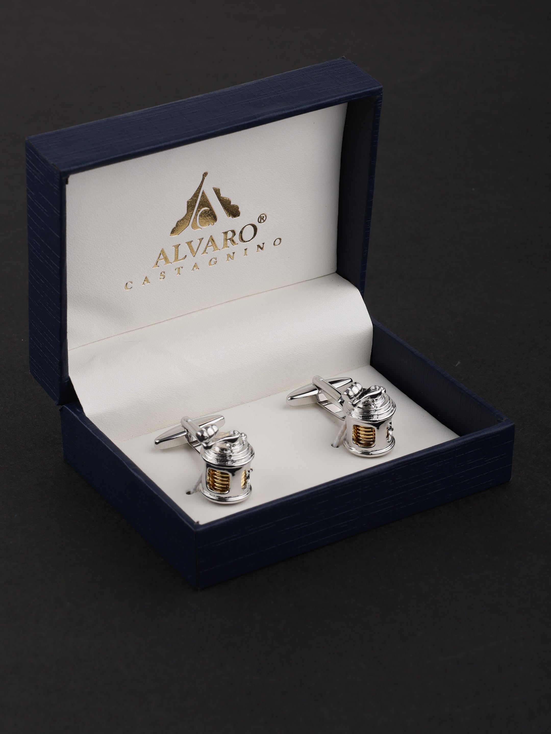 Fishing Reel Silver Cufflinks