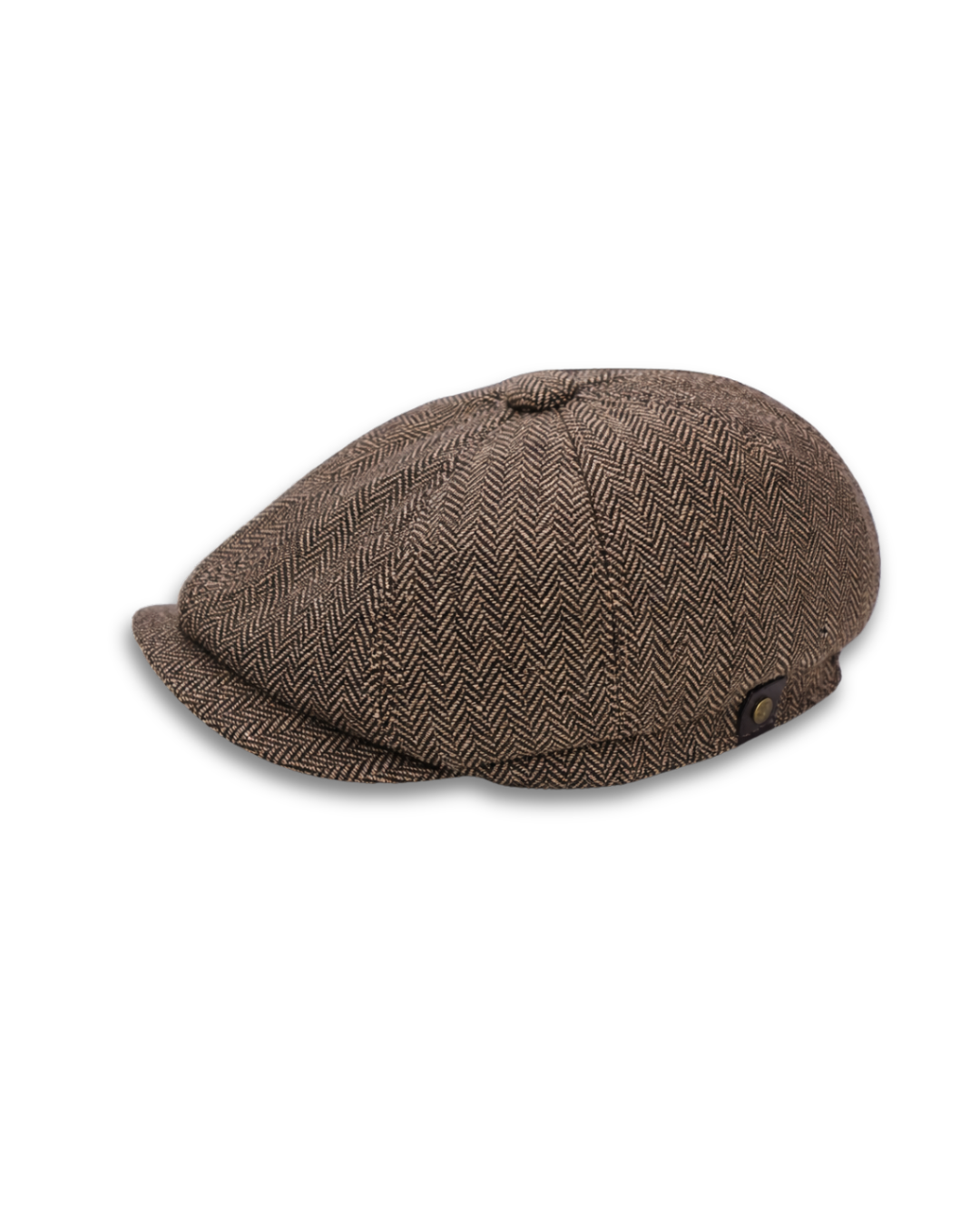 Brown Herringbone Pattern Golf Cap