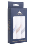 Alvaro Castagnino Men Pack Of 3 Striped Pure Cotton Handkerchief