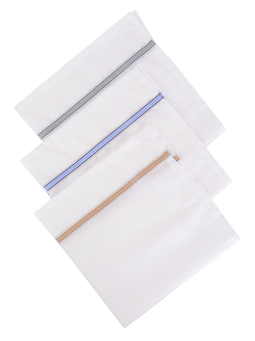 Alvaro Castagnino Men Pack Of 3 Striped Pure Cotton Handkerchief