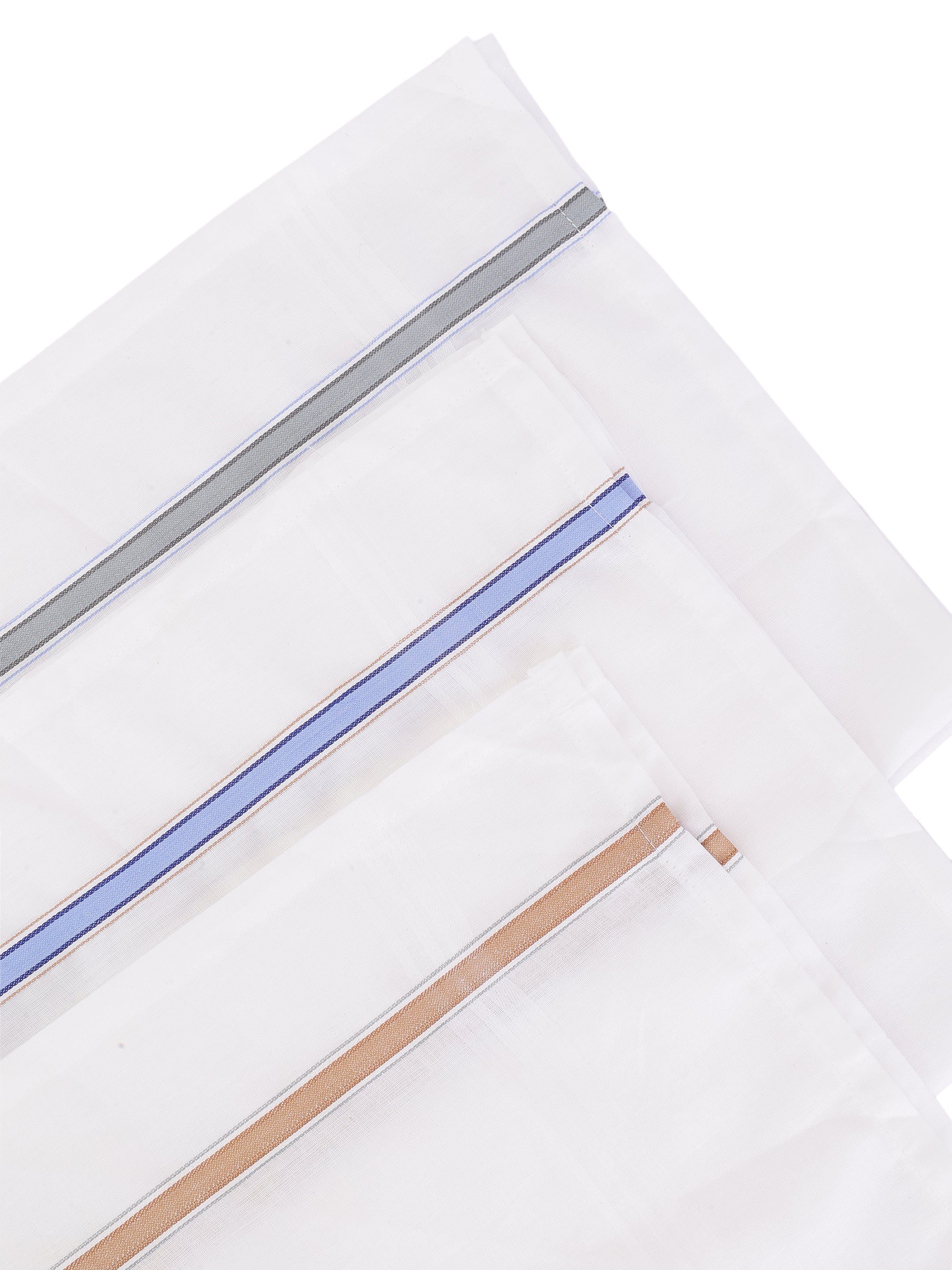 Alvaro Castagnino Men Pack Of 3 Striped Pure Cotton Handkerchief