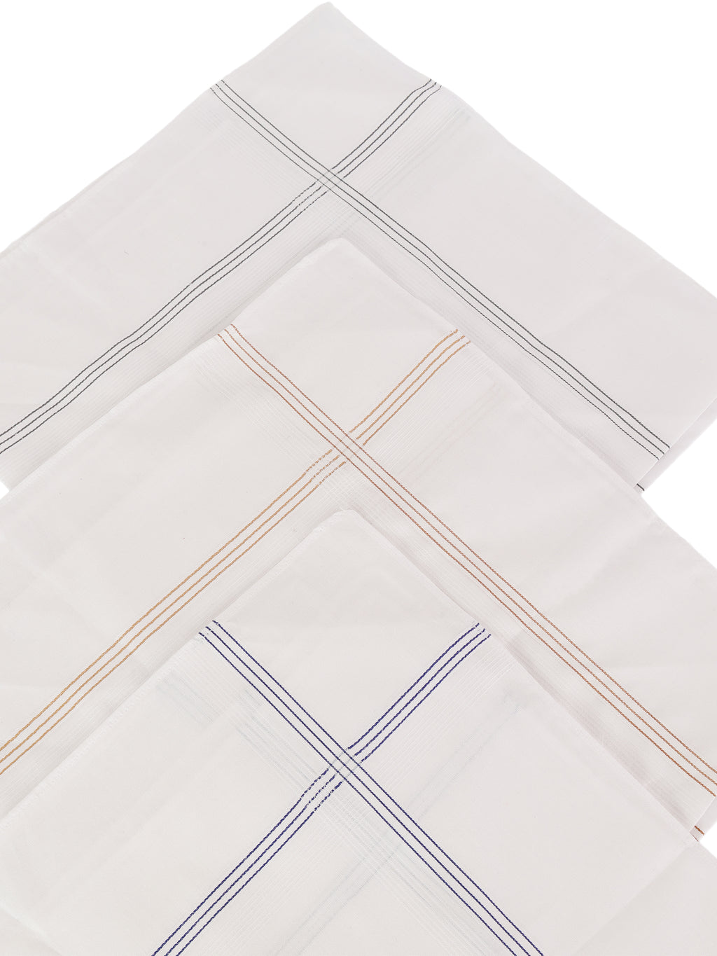 Alvaro Castagnino Men Pack Of 3 Striped Pure Cotton Handkerchief