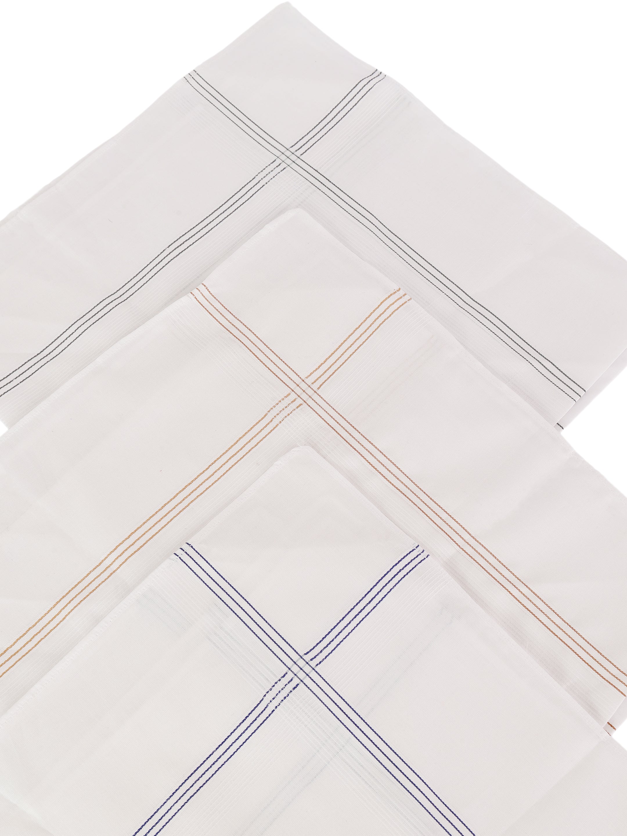 Alvaro Castagnino Men Pack Of 3 Striped Pure Cotton Handkerchief