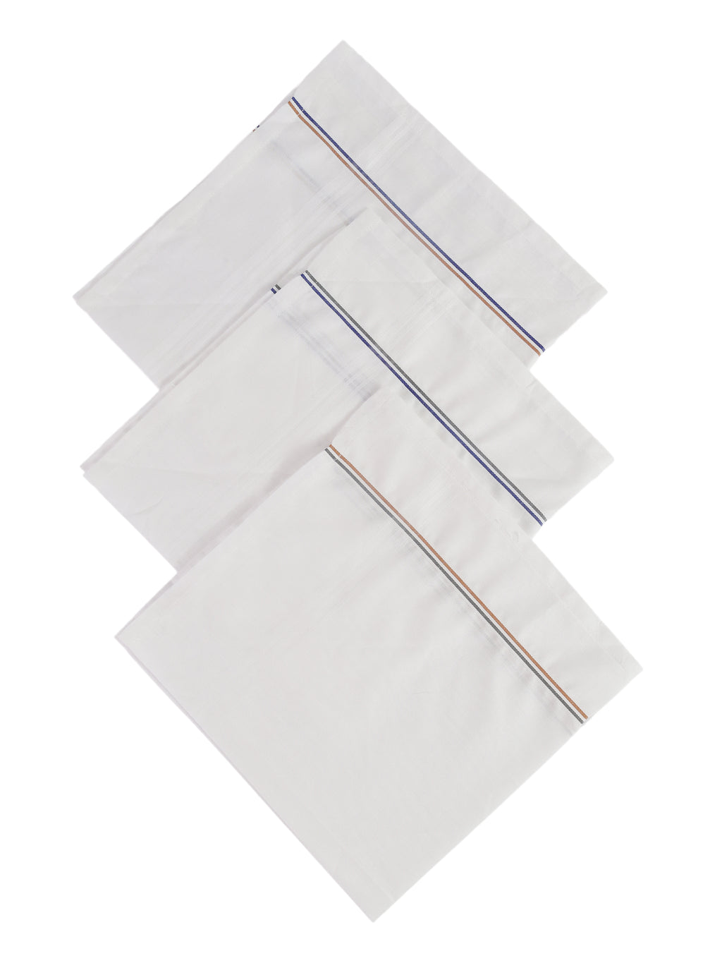 Alvaro Castagnino Men Pack Of 3 Striped Pure Cotton Handkerchief