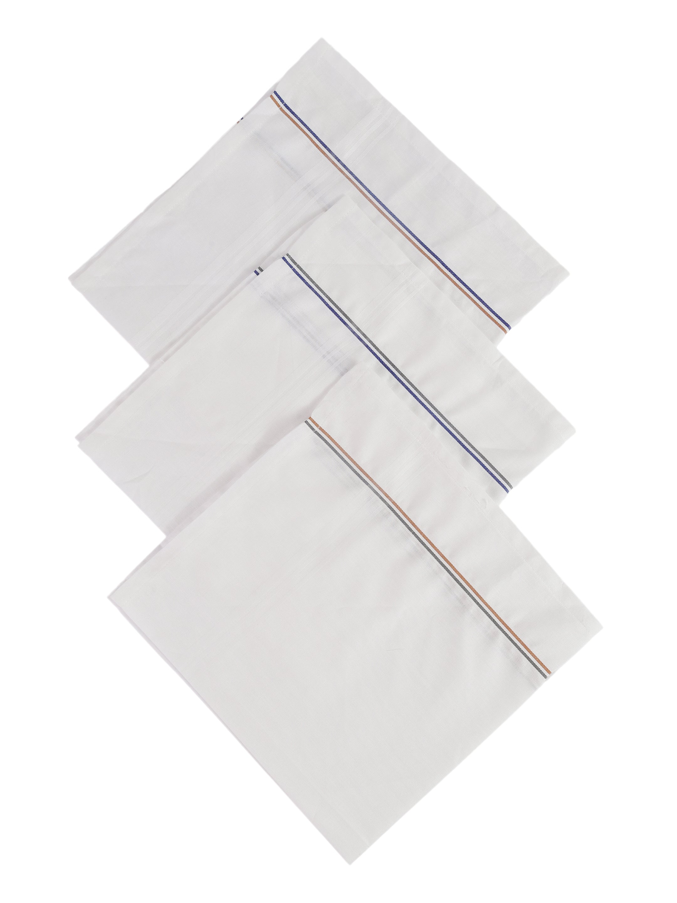 Alvaro Castagnino Men Pack Of 3 Striped Pure Cotton Handkerchief