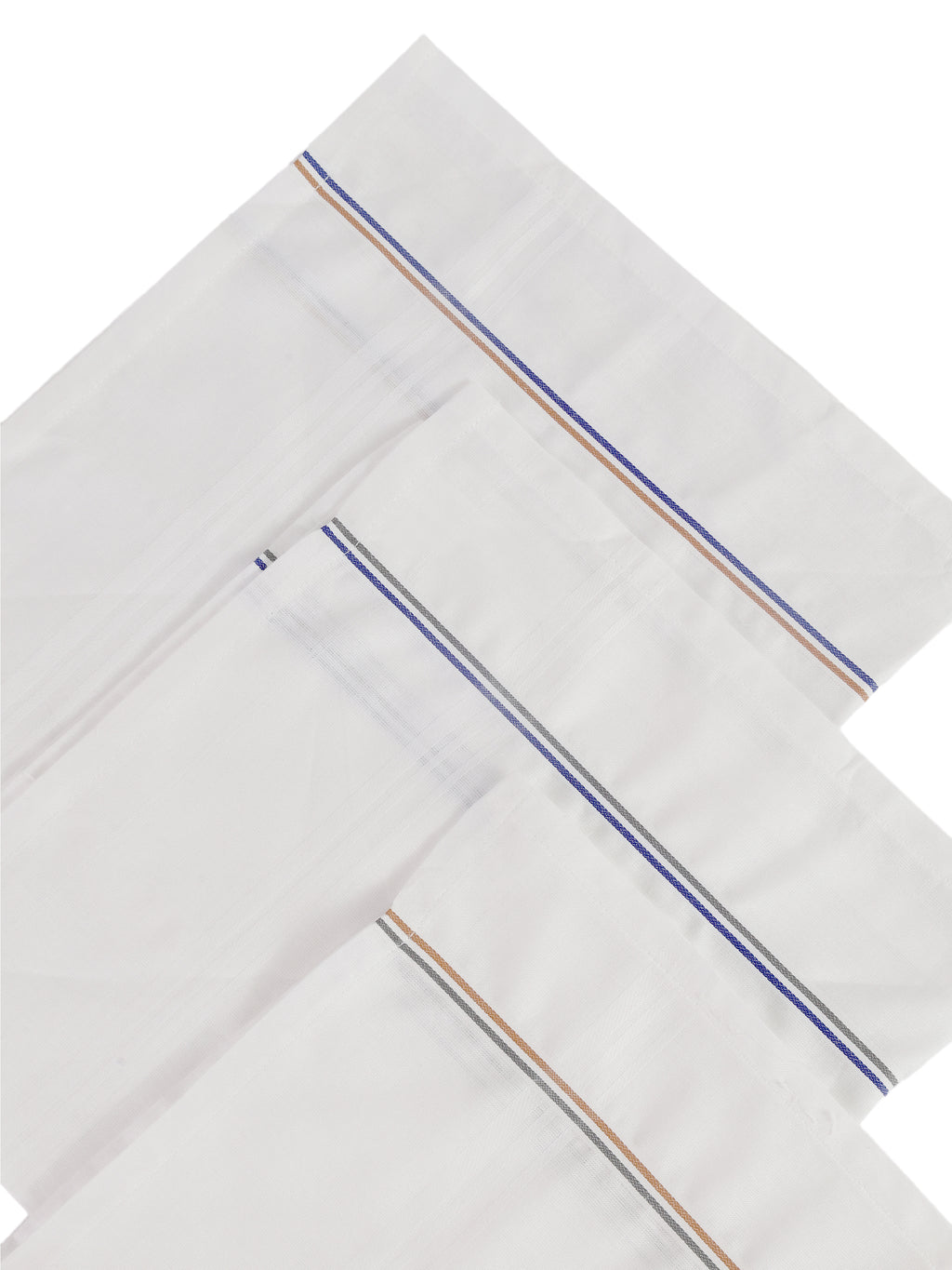 Alvaro Castagnino Men Pack Of 3 Striped Pure Cotton Handkerchief