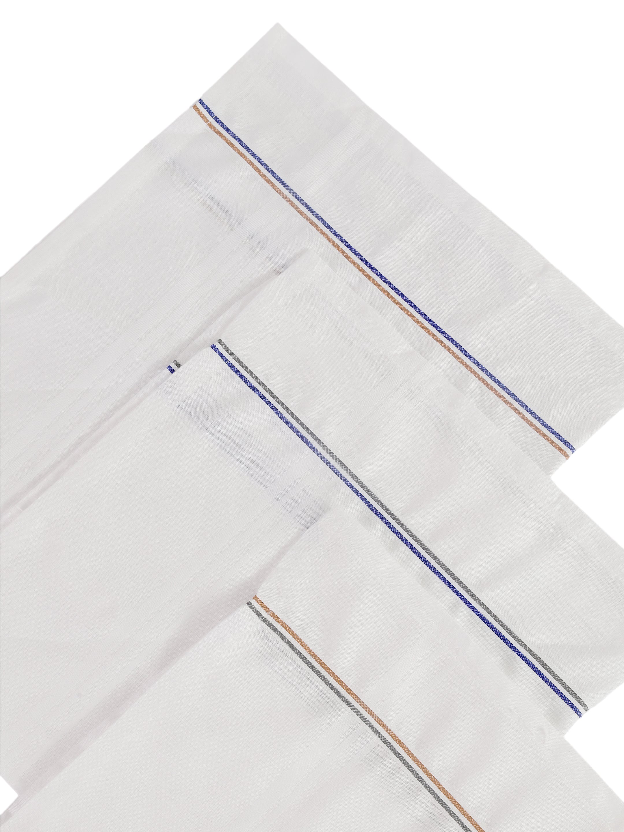 Alvaro Castagnino Men Pack Of 3 Striped Pure Cotton Handkerchief