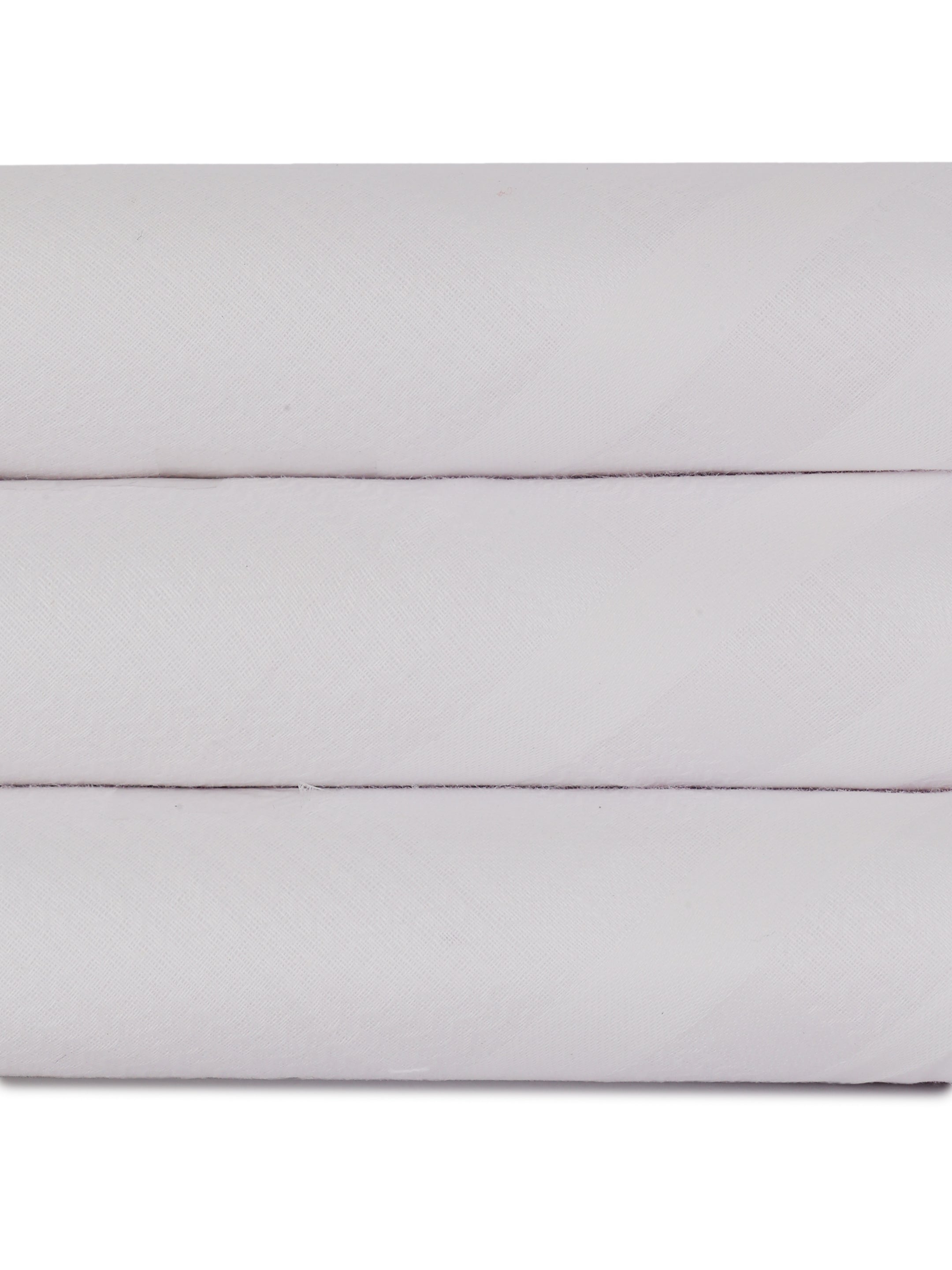 Alvaro Castagnino Men Pack Of 3 White Pure Cotton Handkerchief