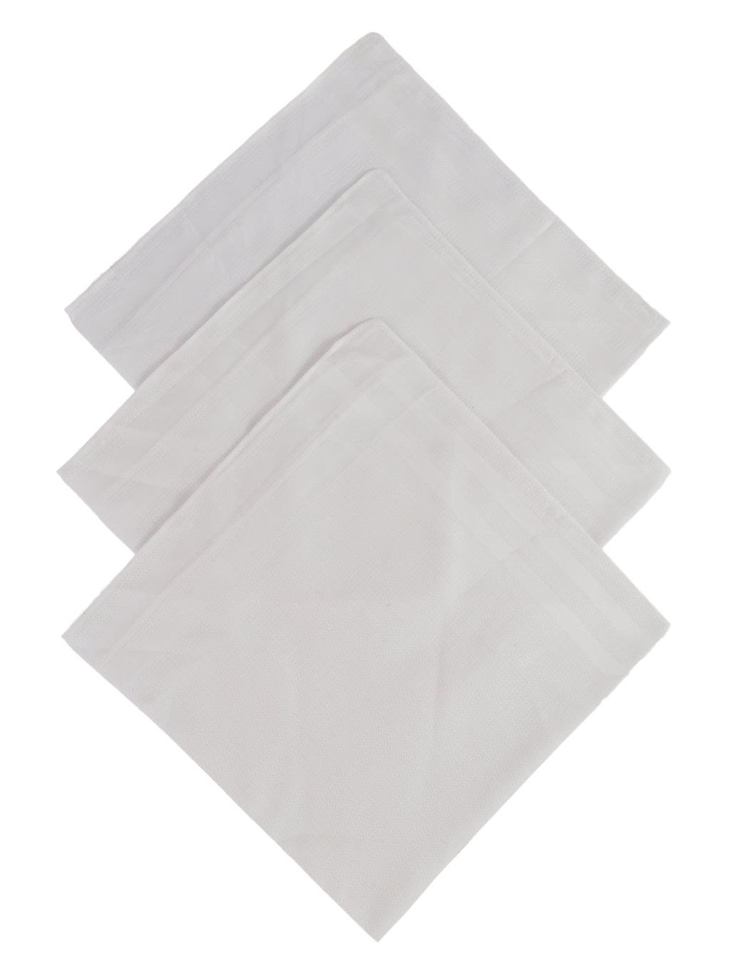 Alvaro Castagnino Men Pack Of 3 White Pure Cotton Handkerchief