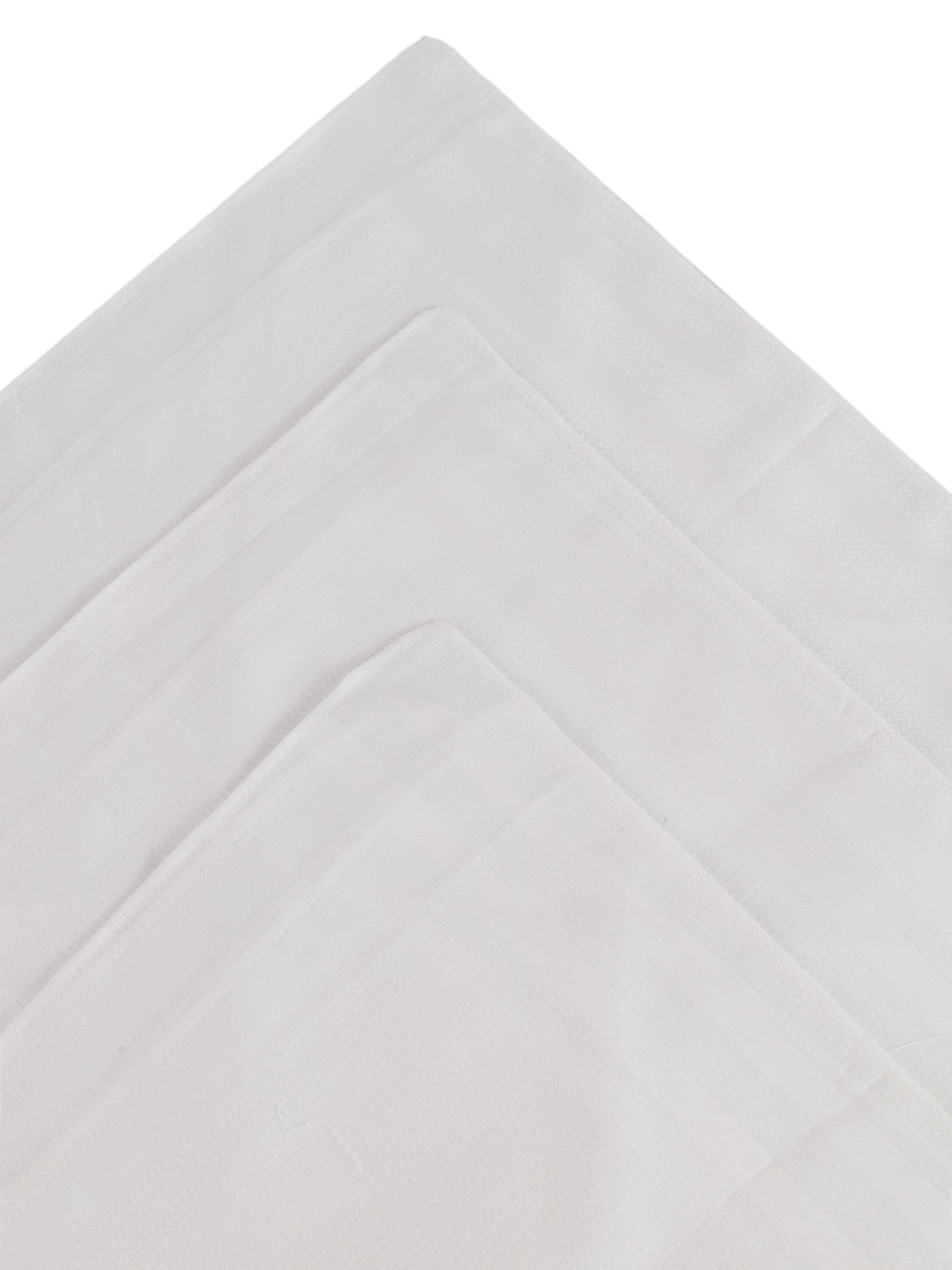 Alvaro Castagnino Men Pack Of 3 White Pure Cotton Handkerchief