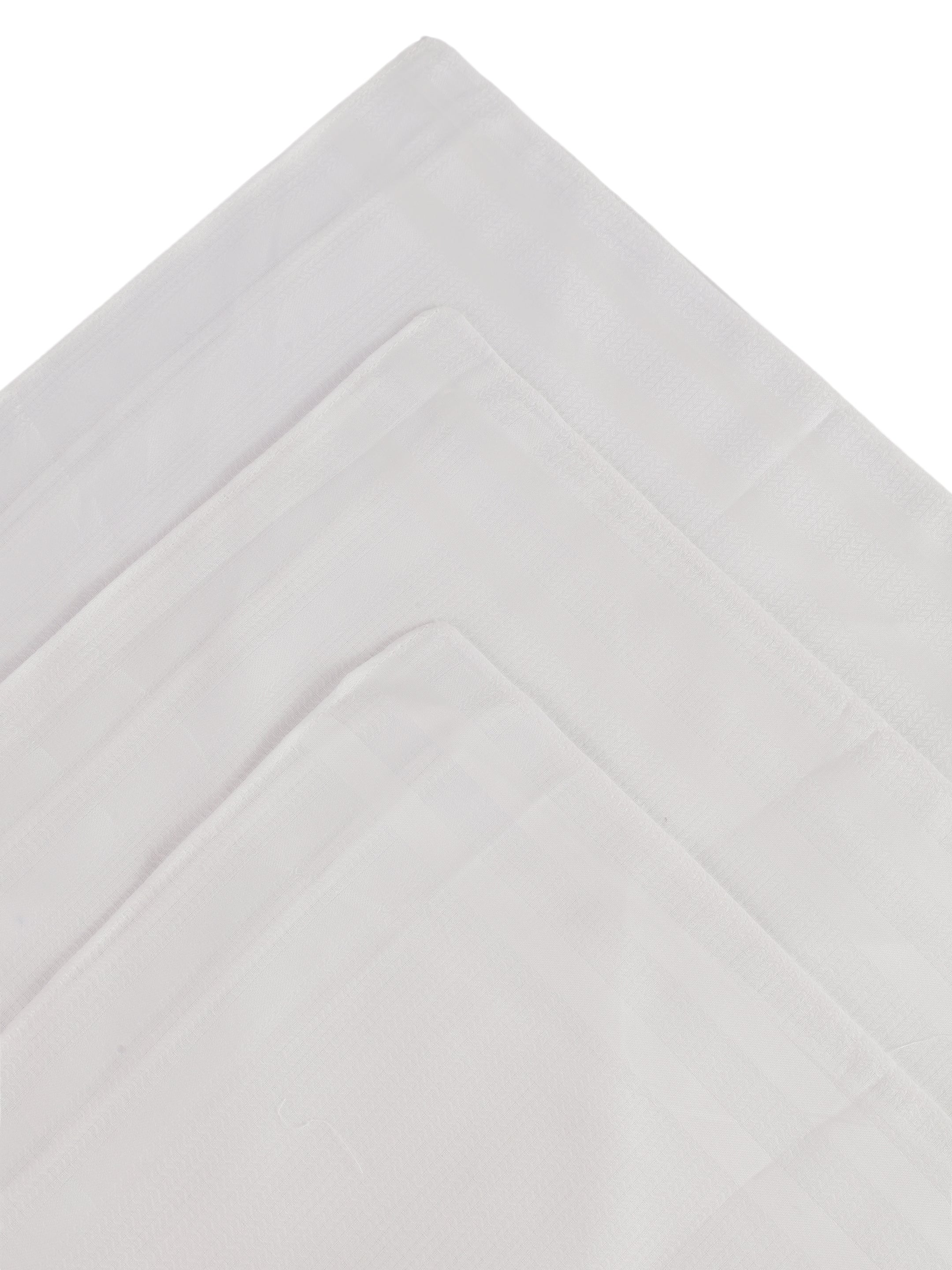 Alvaro Castagnino Men Pack Of 3 White Pure Cotton Handkerchief