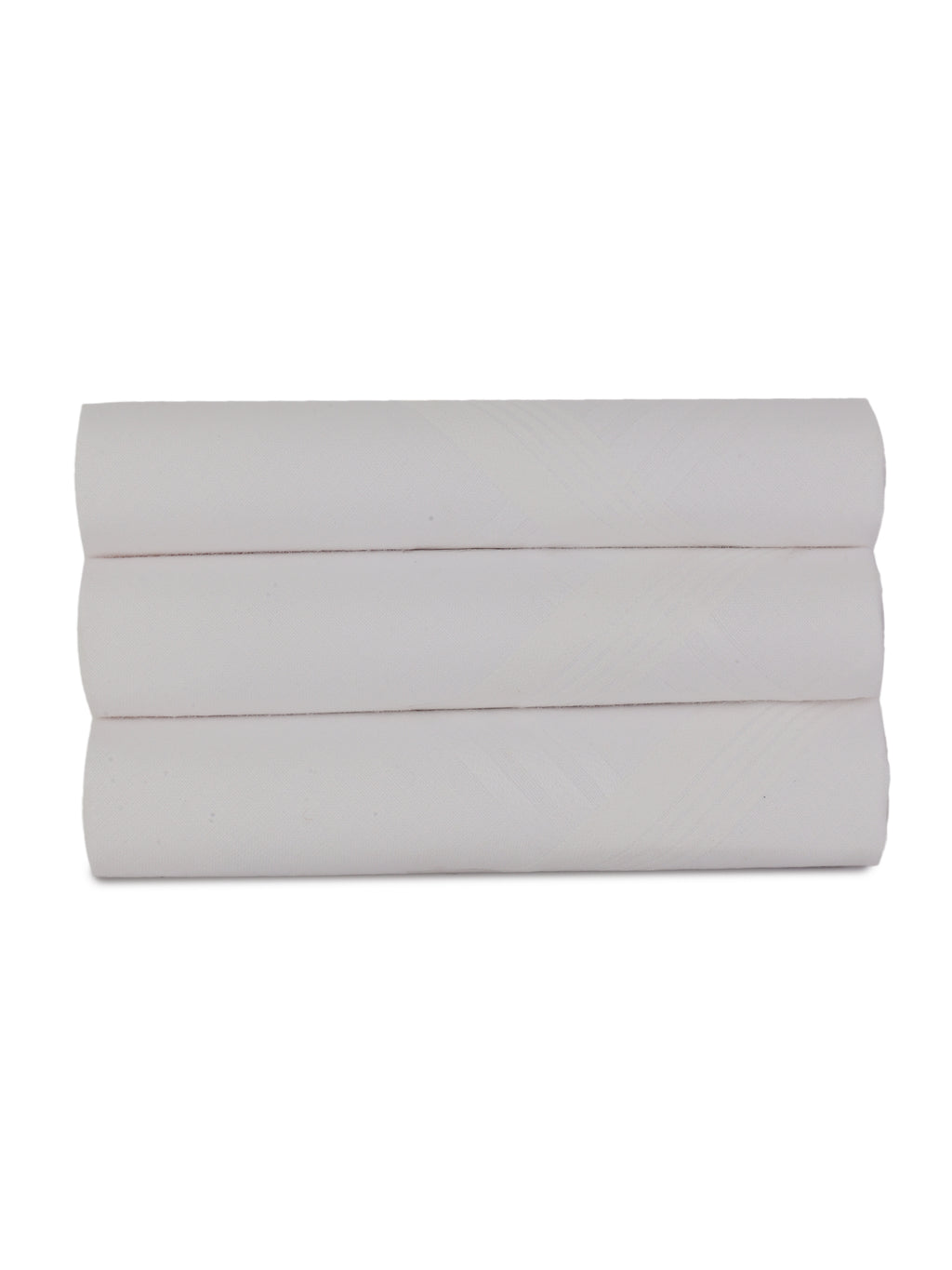 Alvaro Castagnino Men Pack Of 3 White Pure Cotton Handkerchief