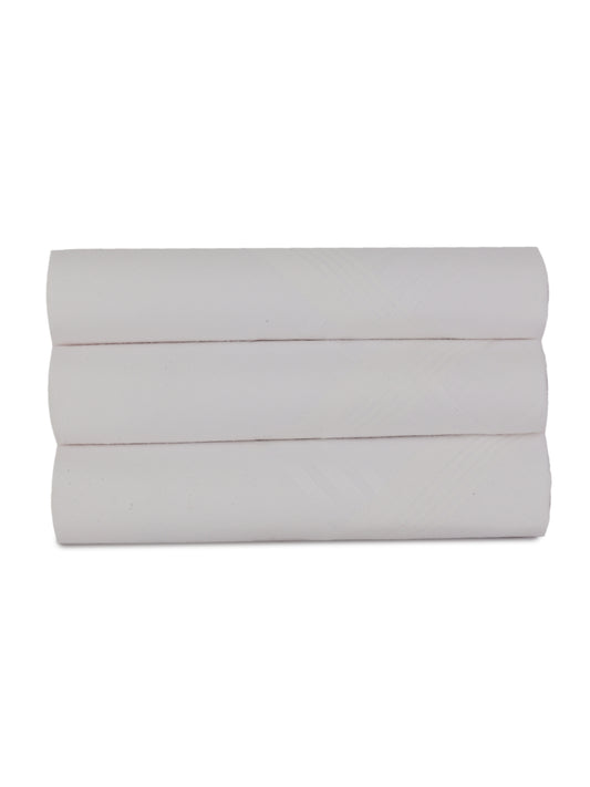 Alvaro Castagnino Men Pack Of 3 White Pure Cotton Handkerchief