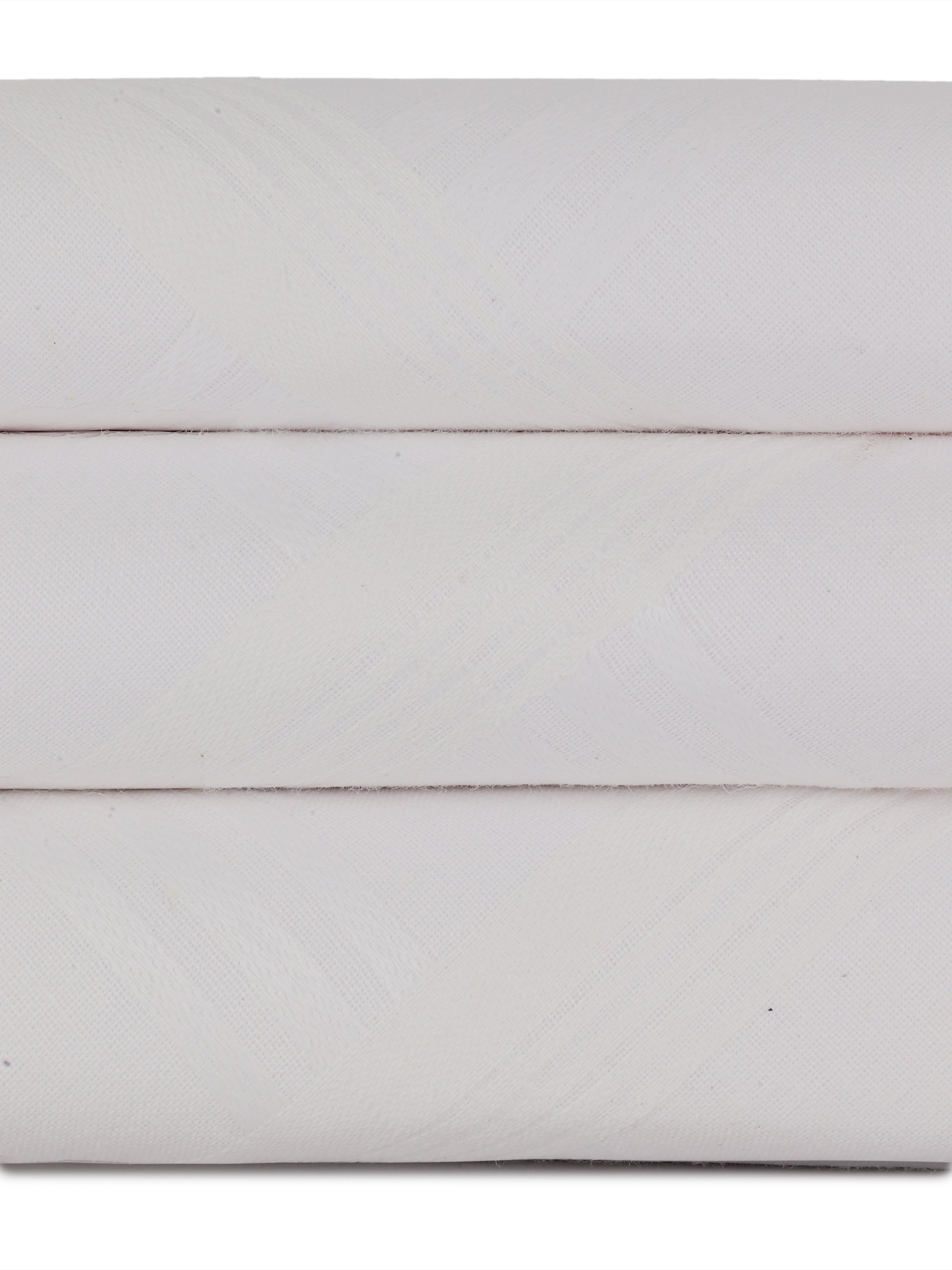 Alvaro Castagnino Men Pack Of 3 White Pure Cotton Handkerchief