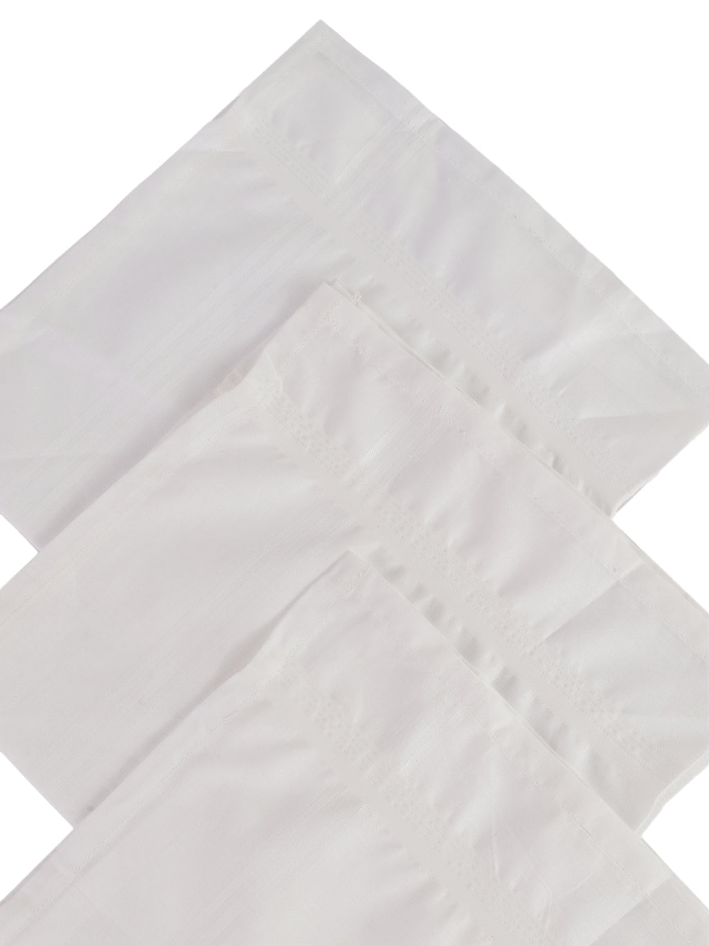 Alvaro Castagnino Men Pack Of 3 White Pure Cotton Handkerchief