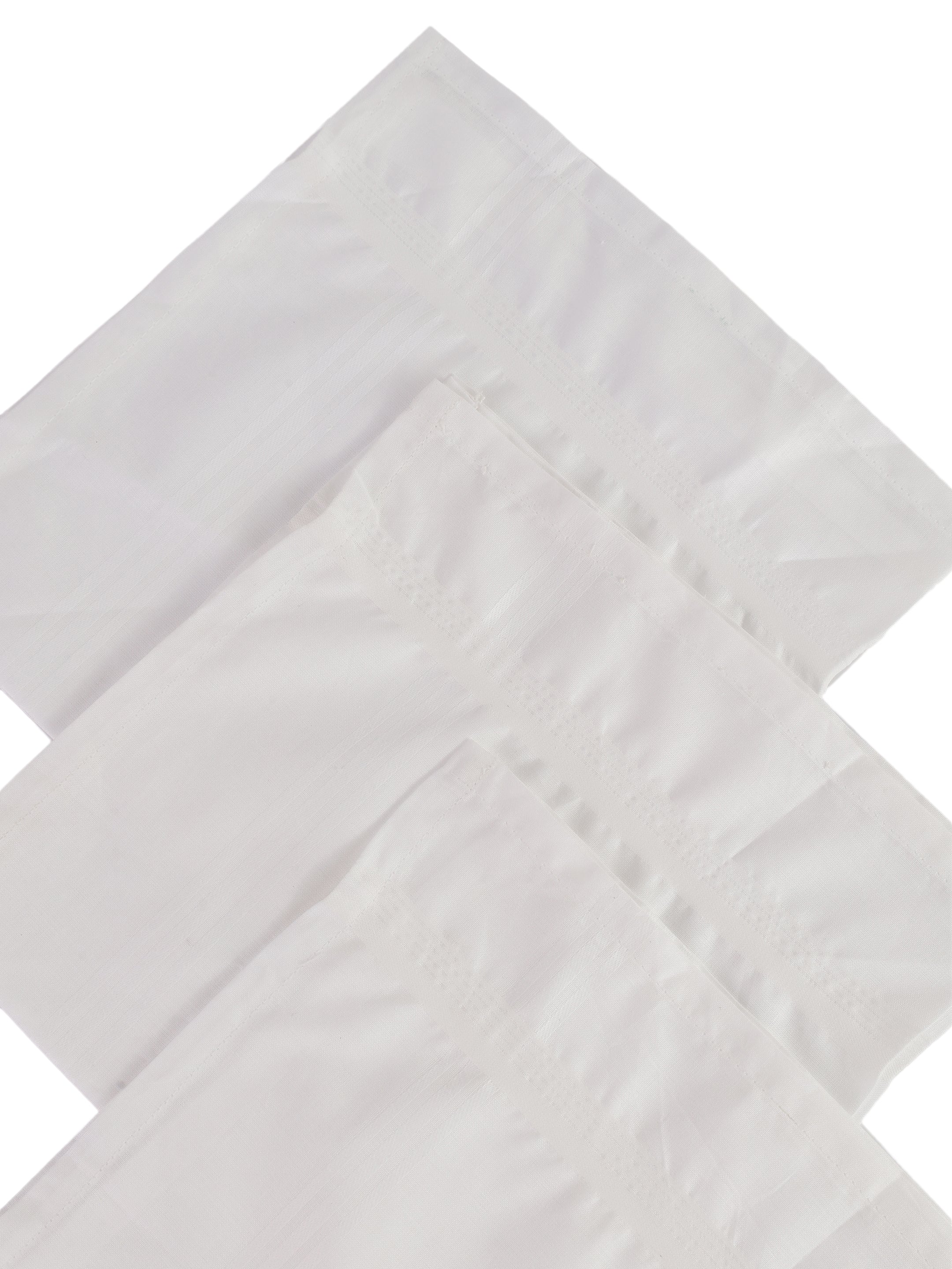 Alvaro Castagnino Men Pack Of 3 White Pure Cotton Handkerchief