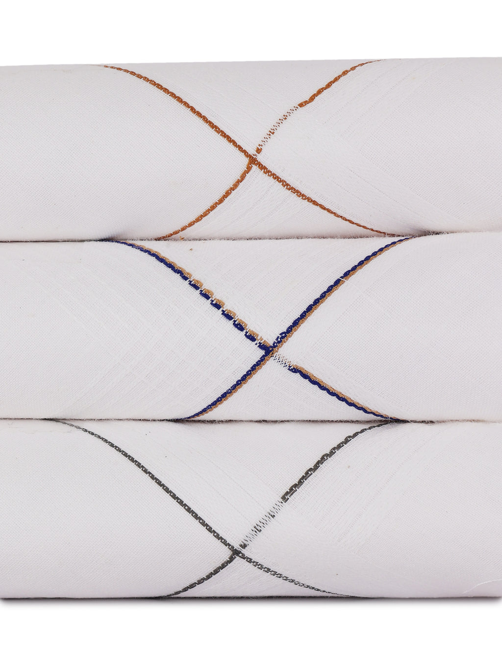 Alvaro Castagnino Men Pack Of 3 Striped Pure Cotton Handkerchief