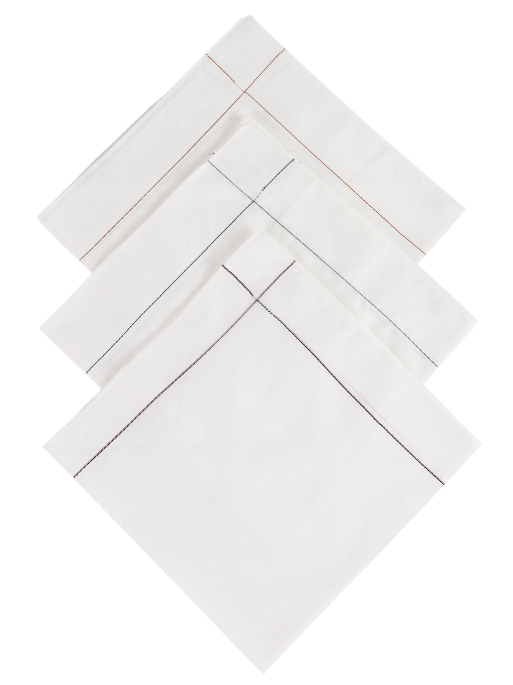 Alvaro Castagnino Men Pack Of 3 Striped Pure Cotton Handkerchief