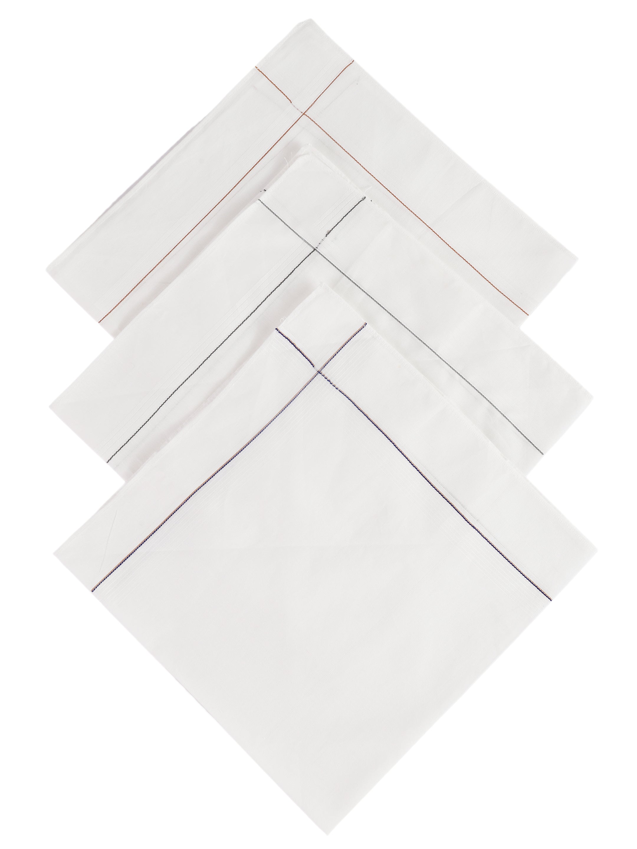 Alvaro Castagnino Men Pack Of 3 Striped Pure Cotton Handkerchief