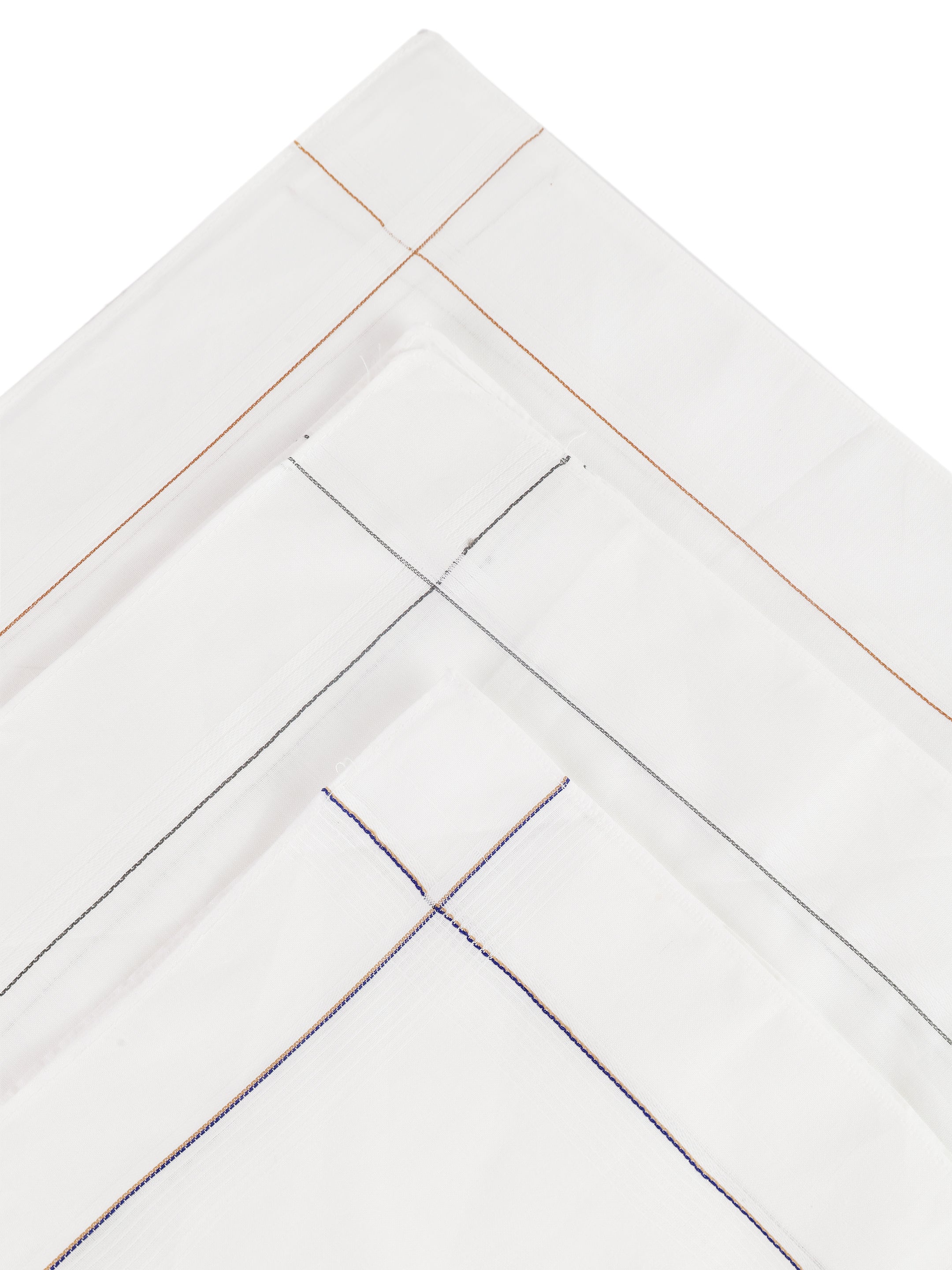 Alvaro Castagnino Men Pack Of 3 Striped Pure Cotton Handkerchief