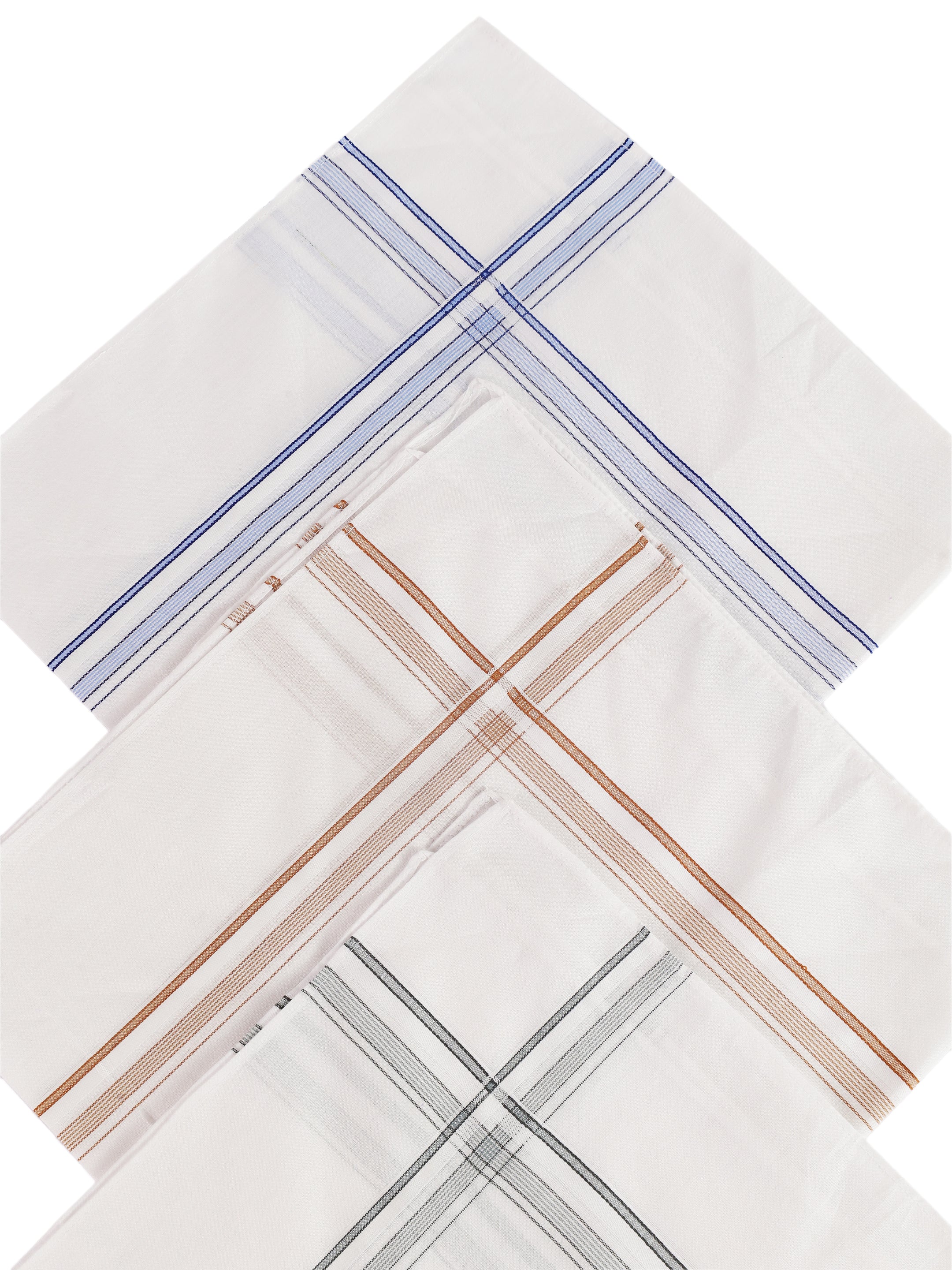 Alvaro Castagnino Men Pack Of 3 Striped Pure Cotton Handkerchief