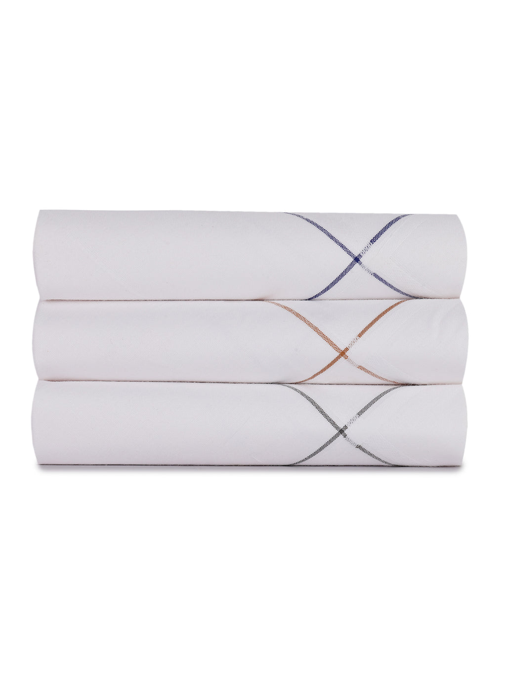 Alvaro Castagnino Men Pack Of 3 Striped Pure Cotton Handkerchief