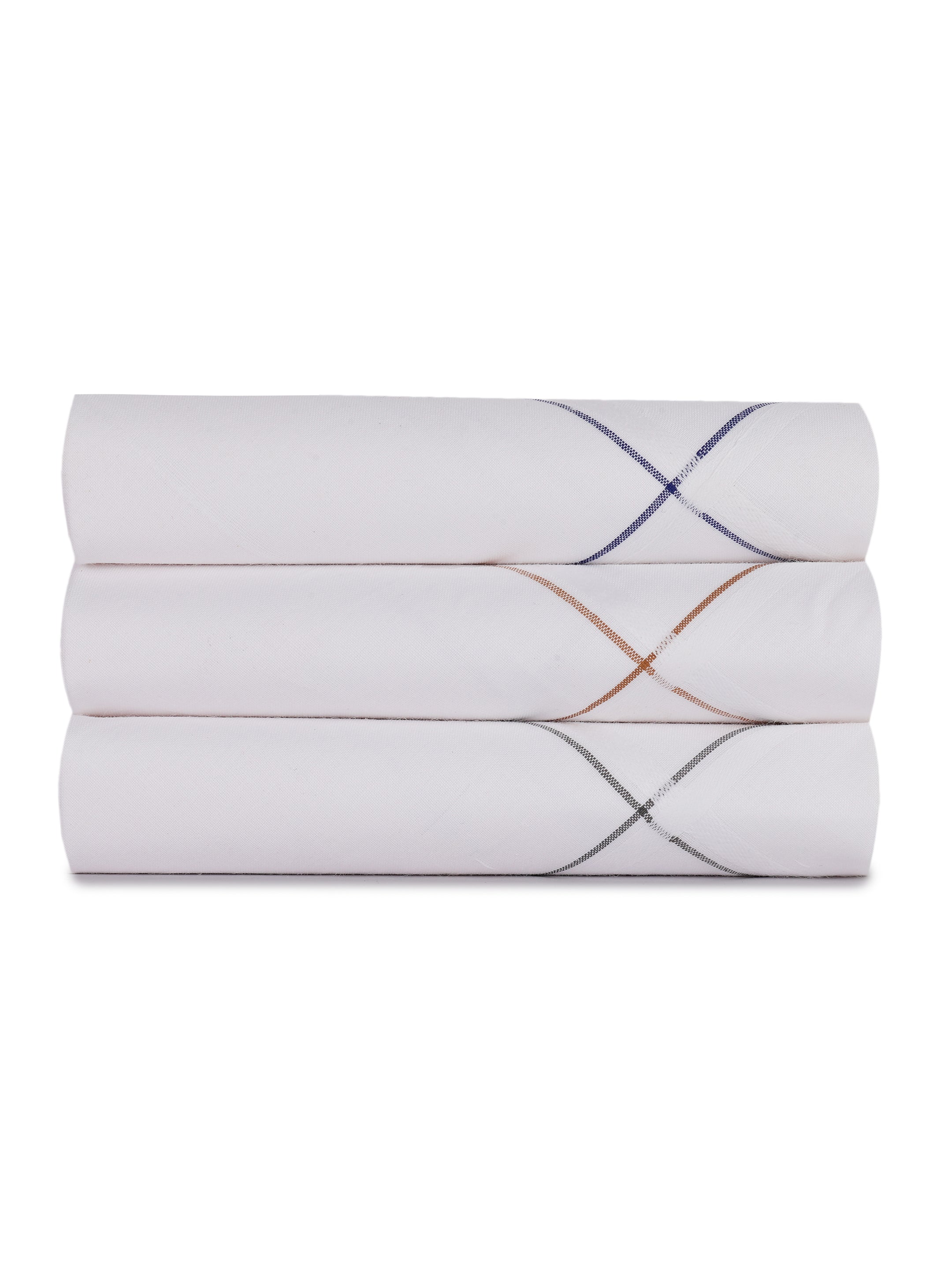 Alvaro Castagnino Men Pack Of 3 Striped Pure Cotton Handkerchief