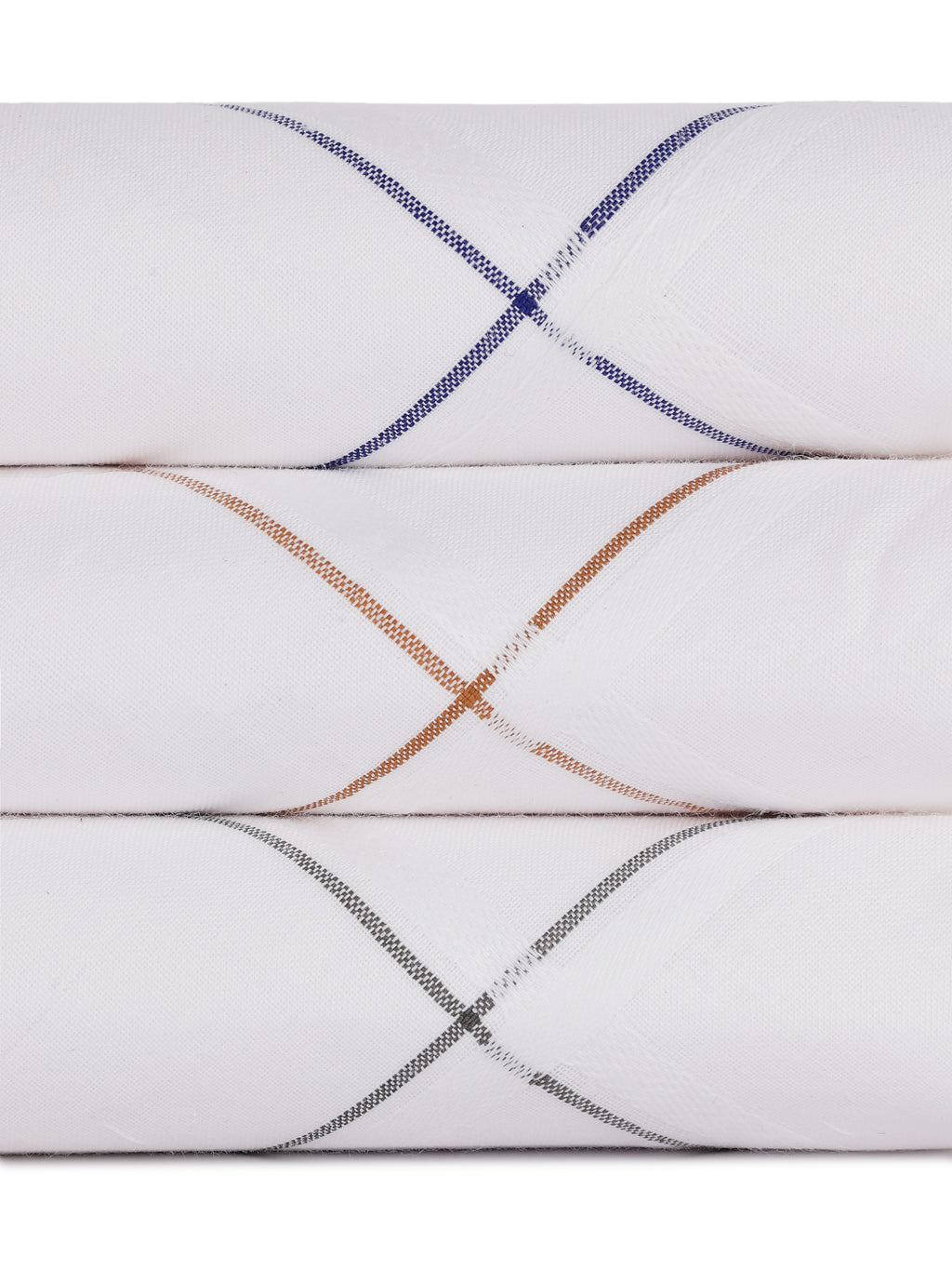 Alvaro Castagnino Men Pack Of 3 Striped Pure Cotton Handkerchief