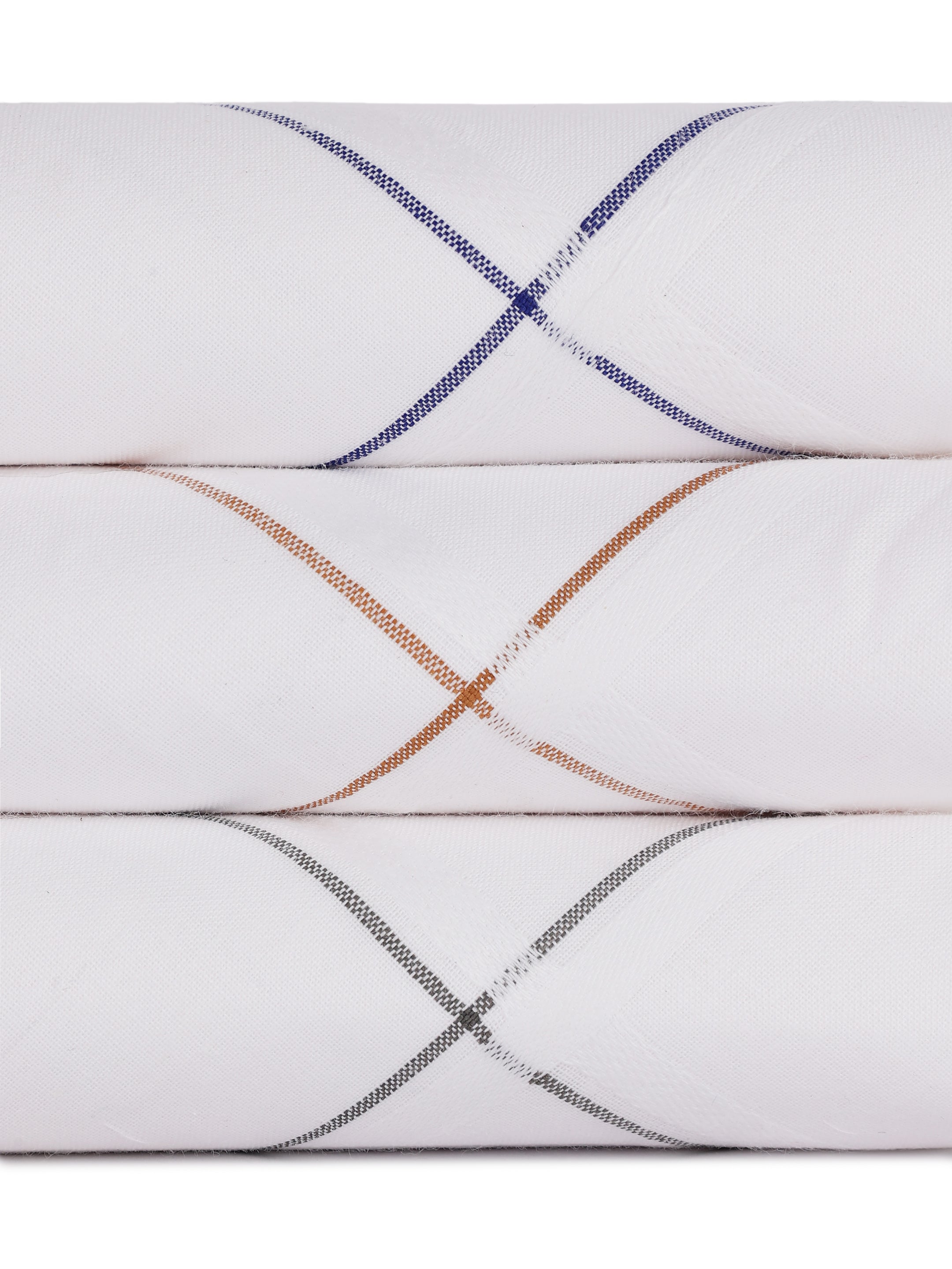 Alvaro Castagnino Men Pack Of 3 Striped Pure Cotton Handkerchief