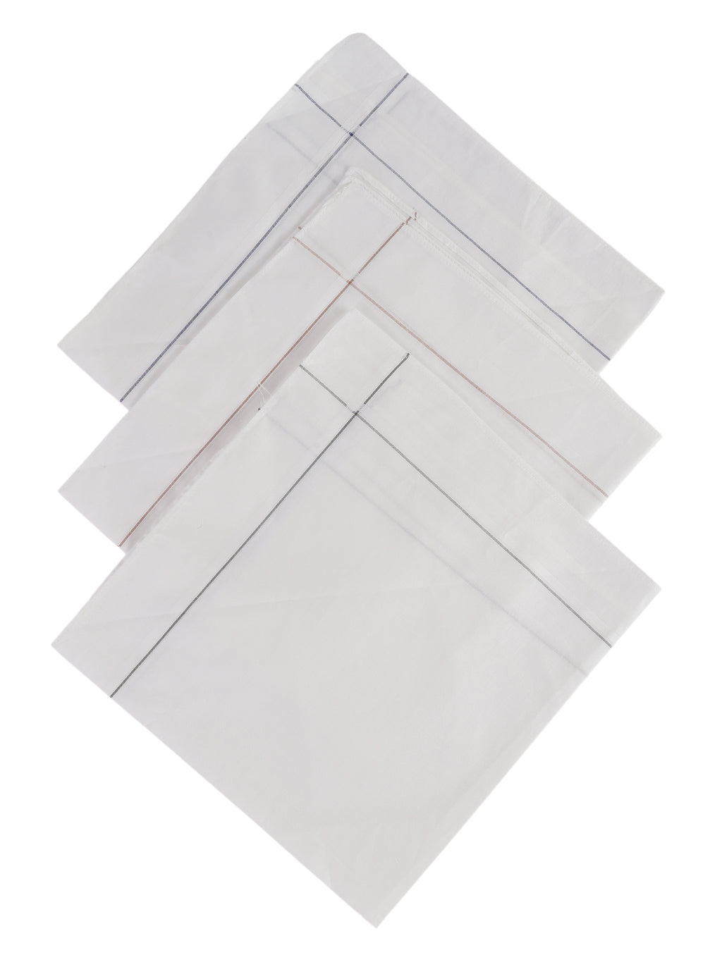 Alvaro Castagnino Men Pack Of 3 Striped Pure Cotton Handkerchief