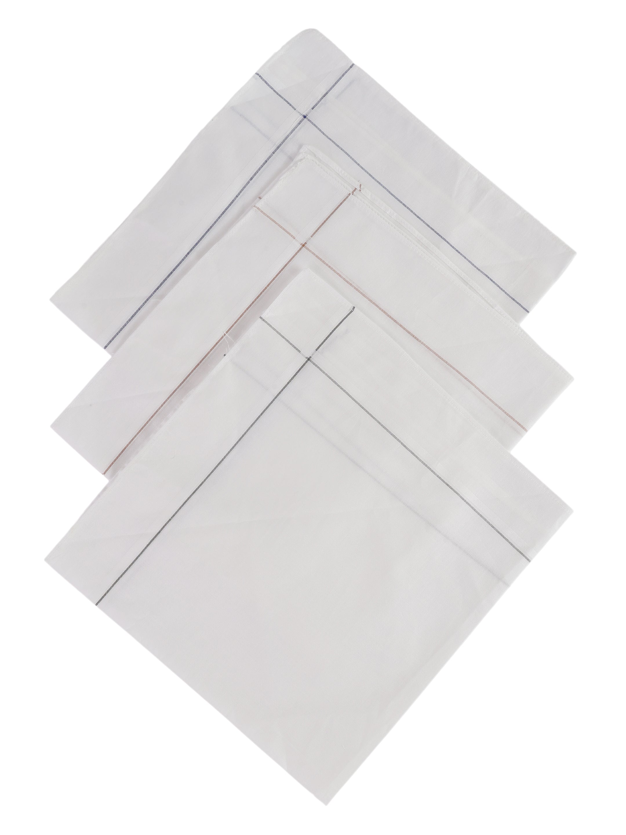 Alvaro Castagnino Men Pack Of 3 Striped Pure Cotton Handkerchief