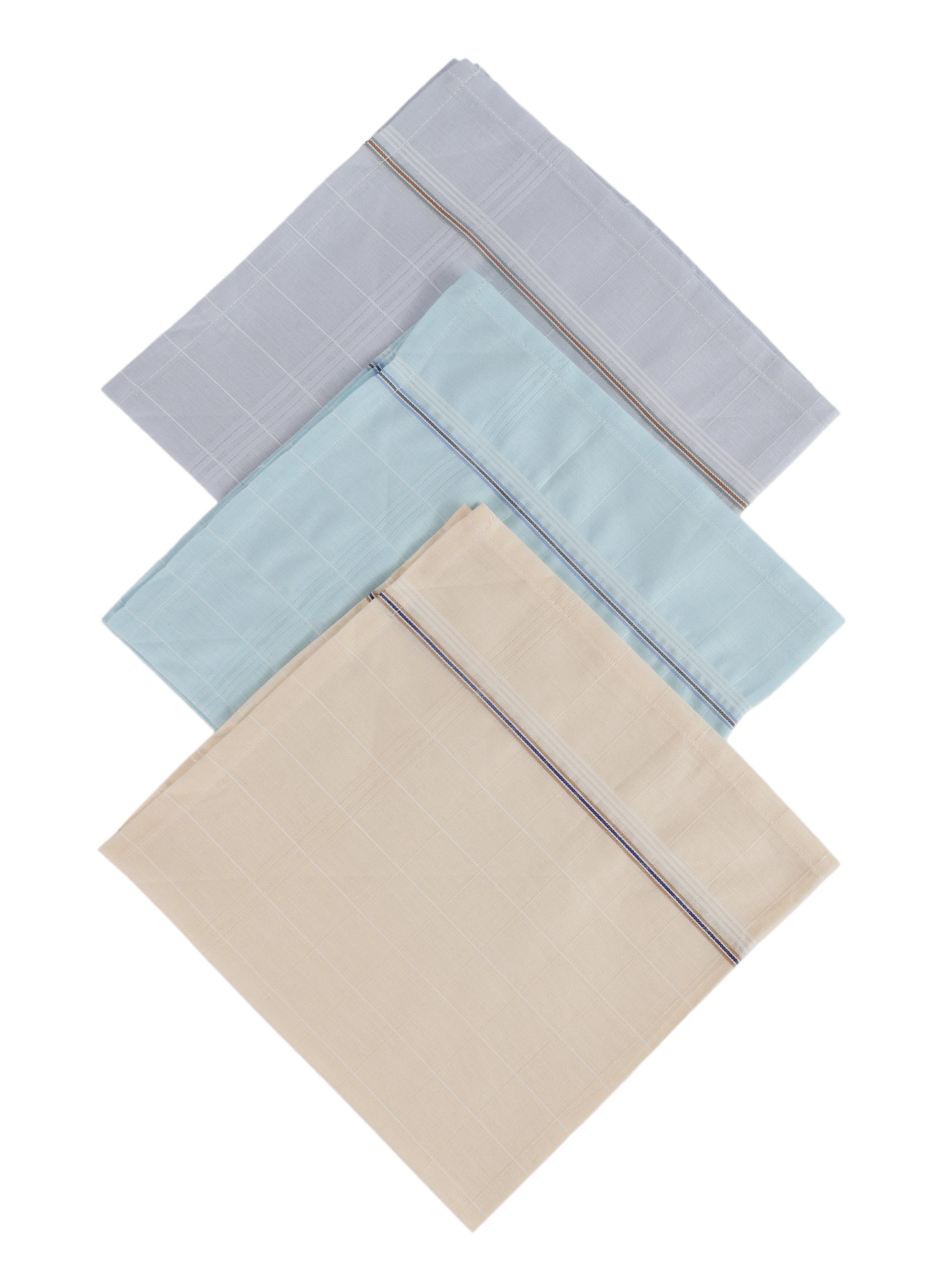 Alvaro Castagnino Men Pack Of 6 Assorted Striped Pure Cotton Handkerchief