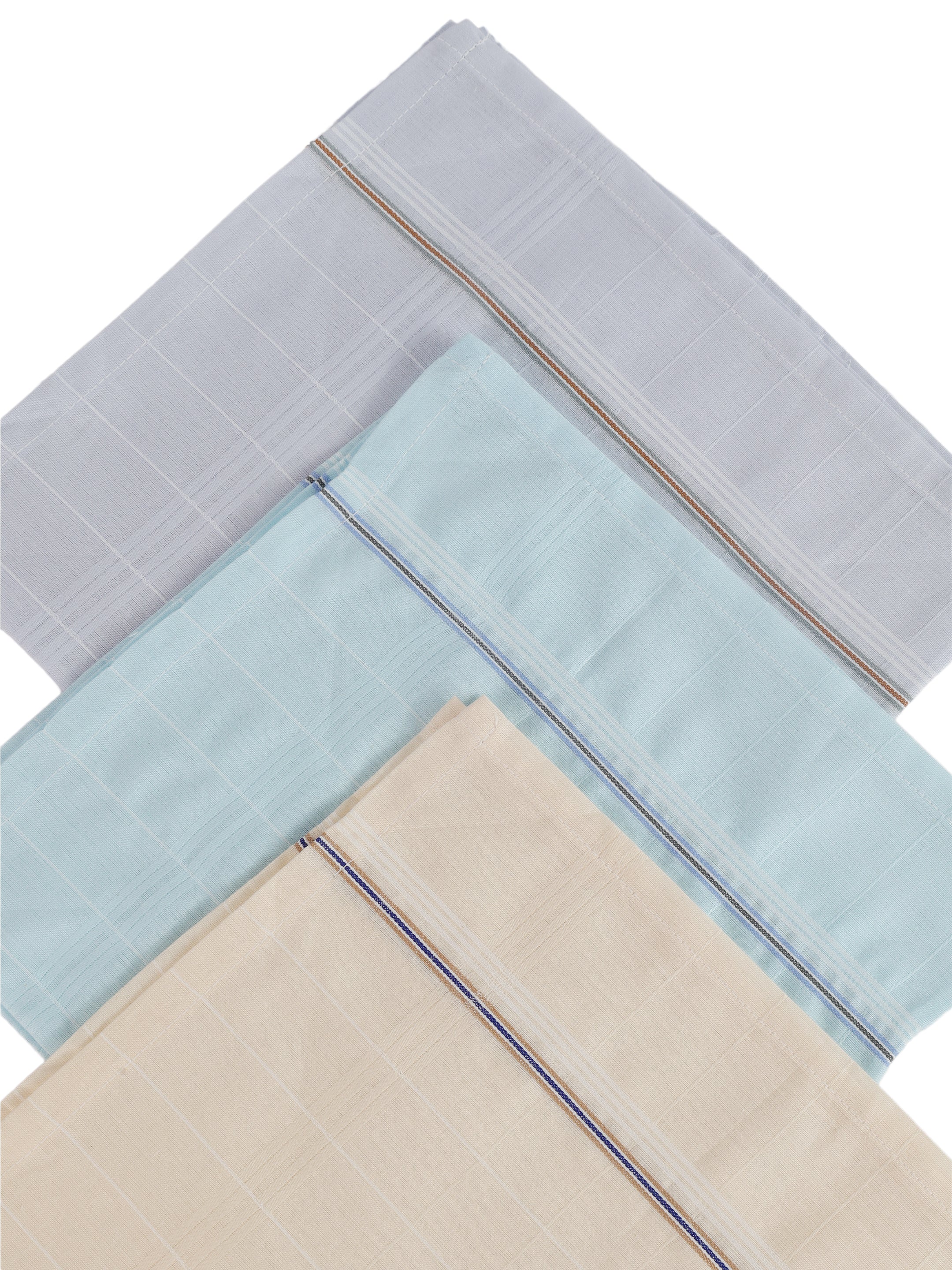 Alvaro Castagnino Men Pack Of 6 Assorted Striped Pure Cotton Handkerchief