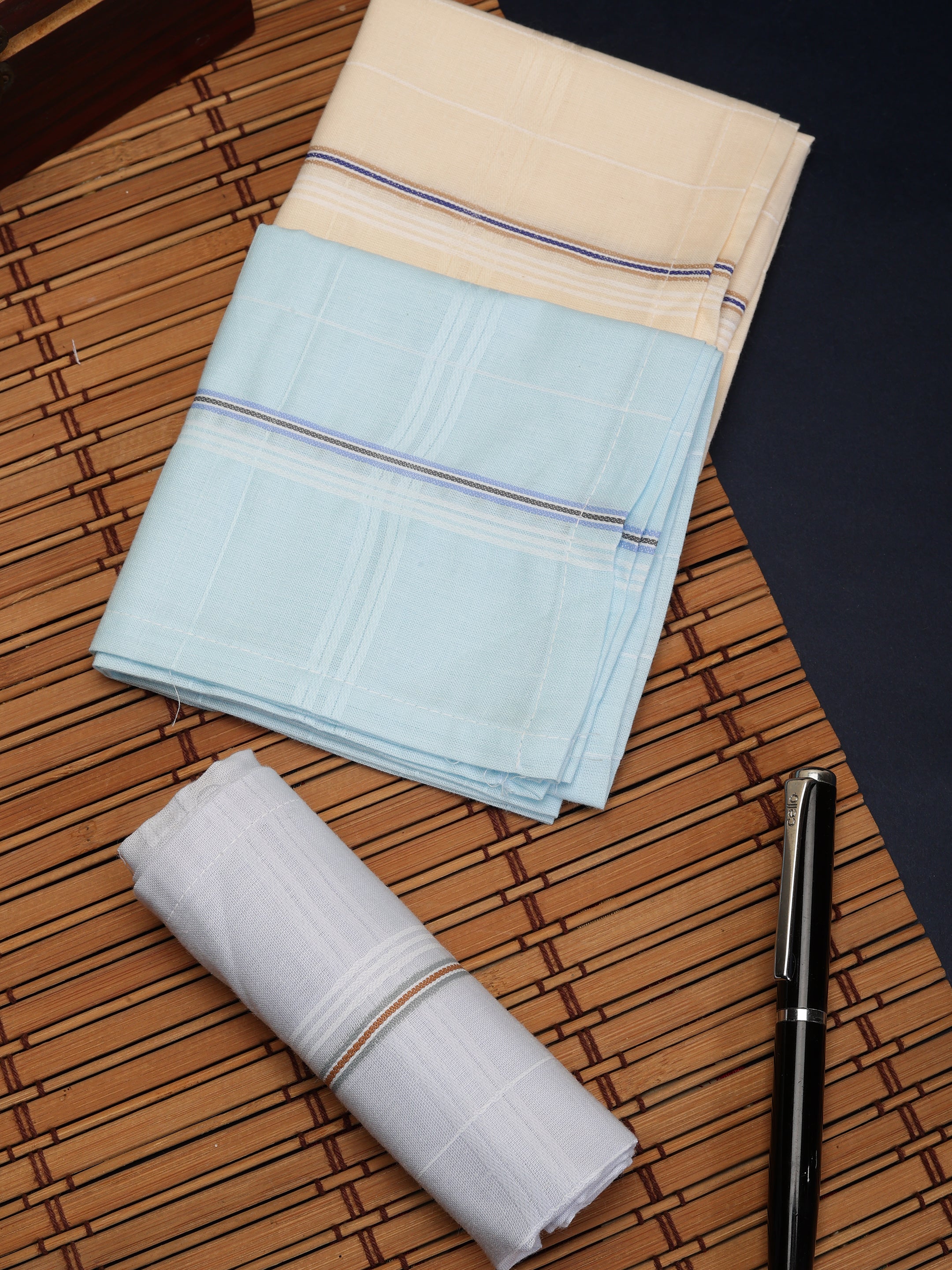 Pastel Striped Cotton Handkerchiefs