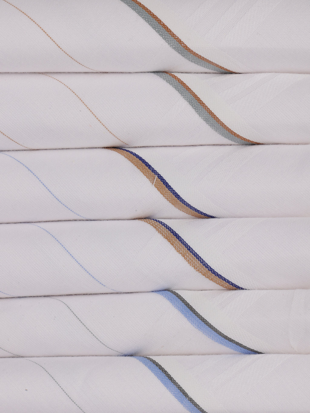 Alvaro Castagnino Men Pack Of 6 Striped Pure Cotton Handkerchief