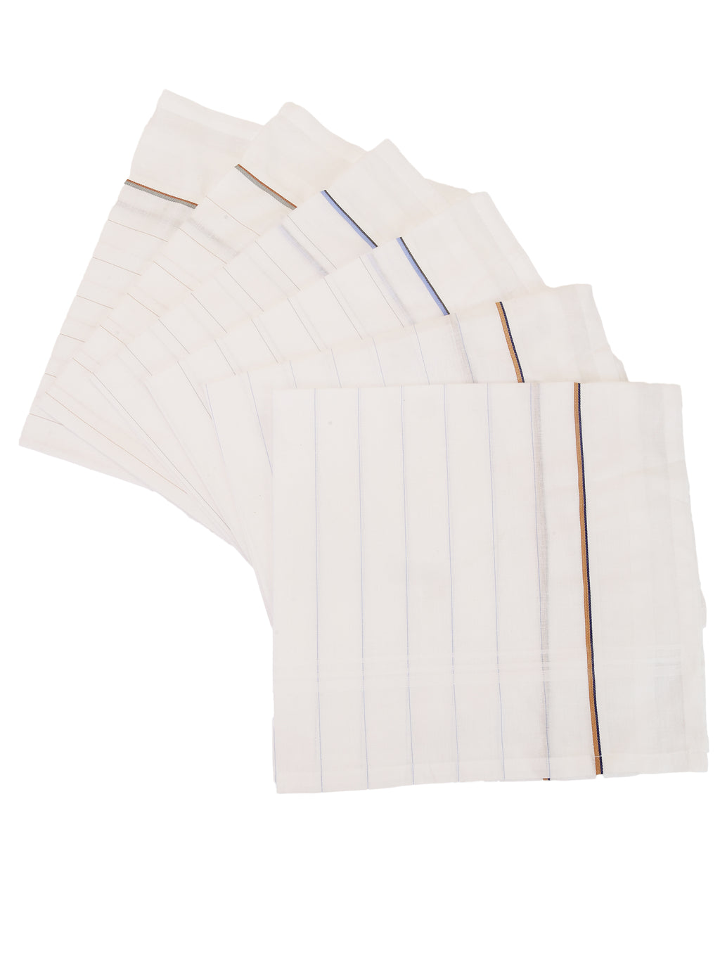 Alvaro Castagnino Men Pack Of 6 Striped Pure Cotton Handkerchief